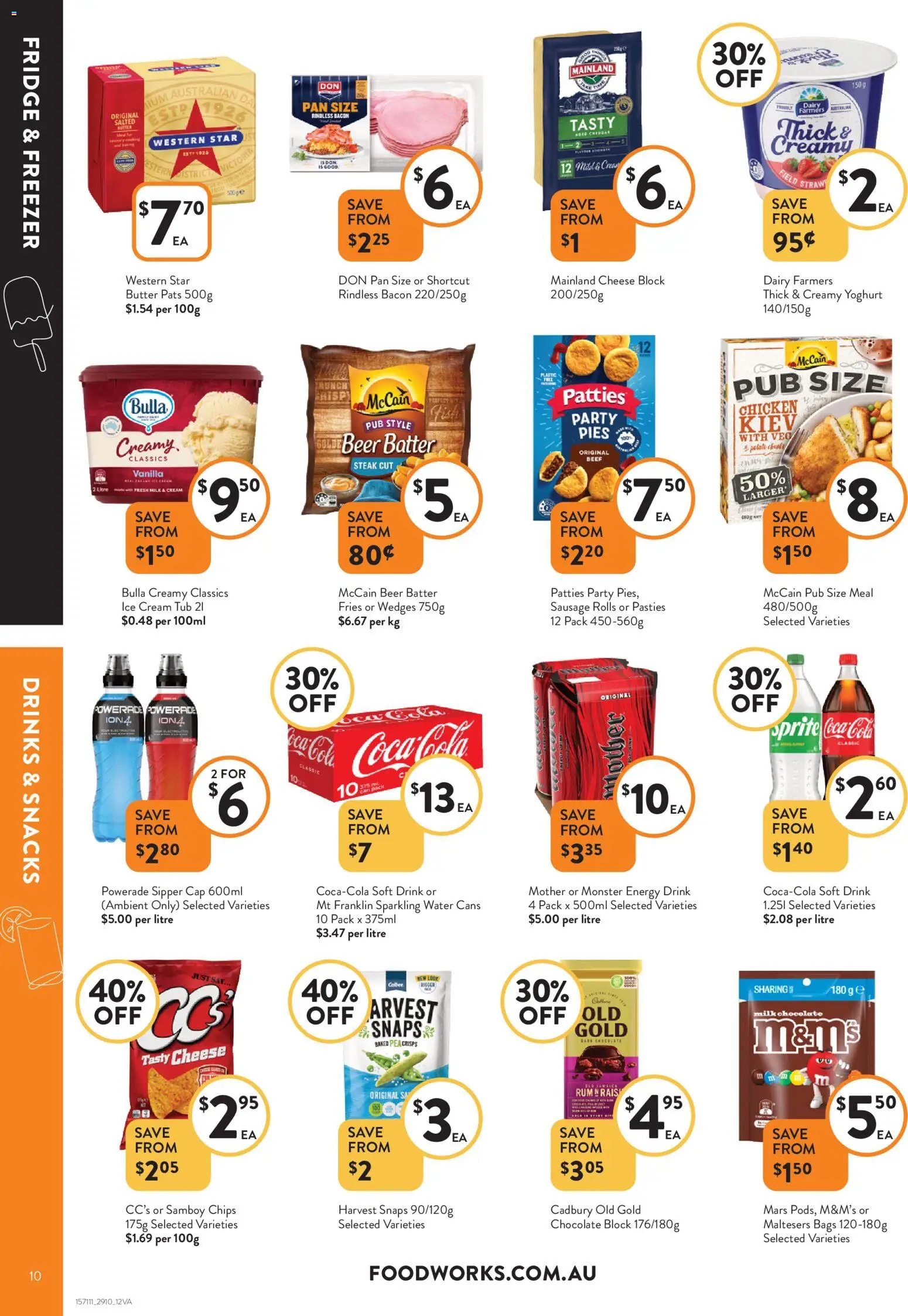 Foodworks catalogue - valid from 29.10.2025 | Page: 10 | Products: Energy drink, Chicken, Coca Cola, Rum