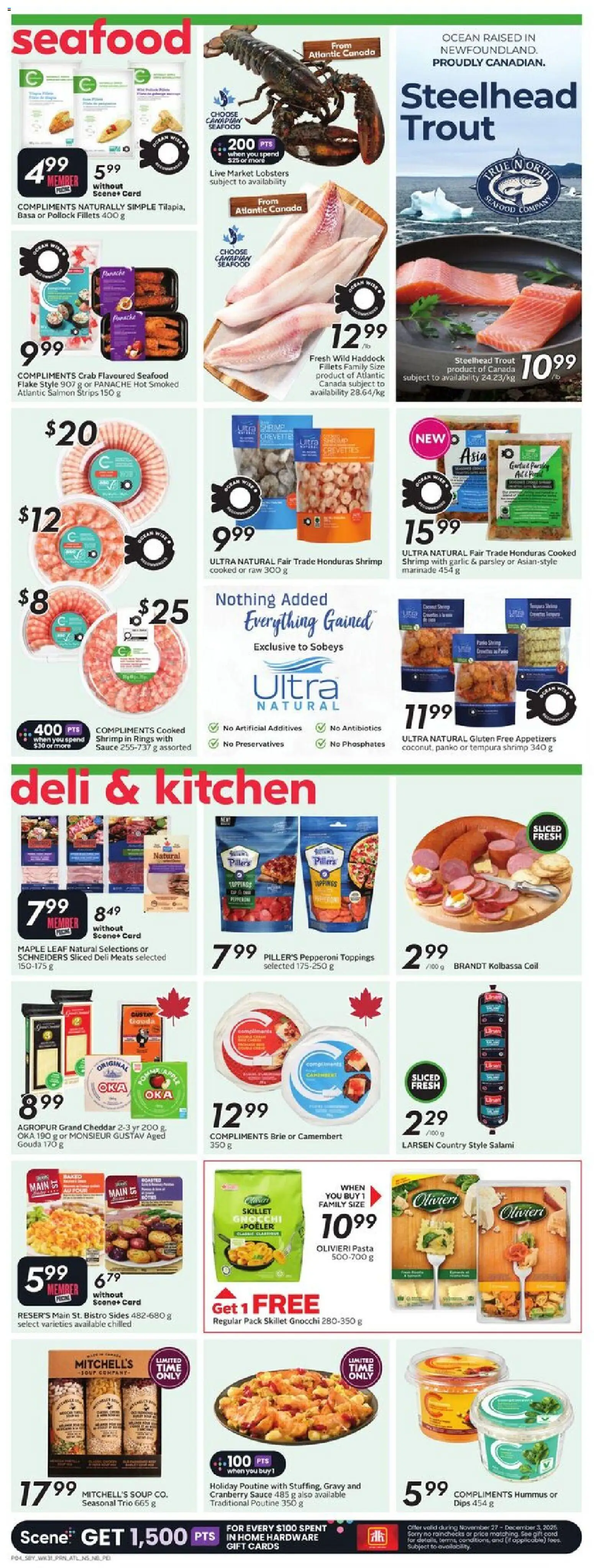 Sobeys flyer valid from 27.11.2025 | Page: 7 | Products: Pasta, Salami
