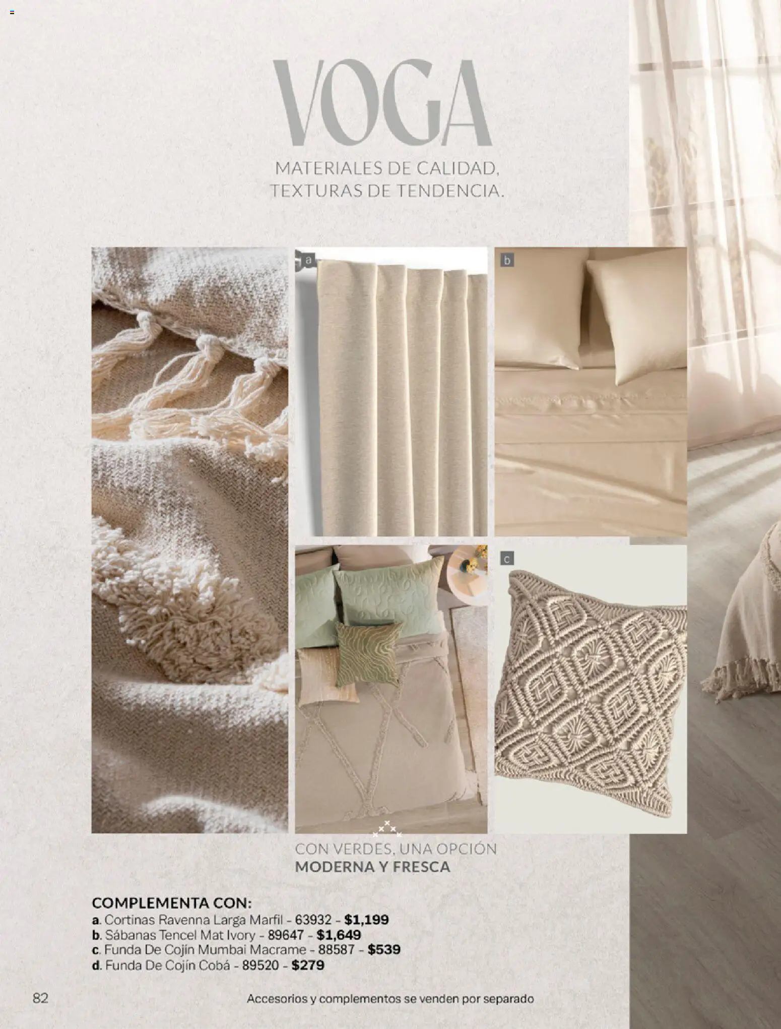 Nuevas ofertas de Vianney válidas en toda la República Mexicana desde el 06.03.2026. ¡Encuentra las mejores ofertas en Vianney catálogo Tu hogar, nuestra pasión! | Página: 84 | Productos: Funda, Sabanas, Cortinas