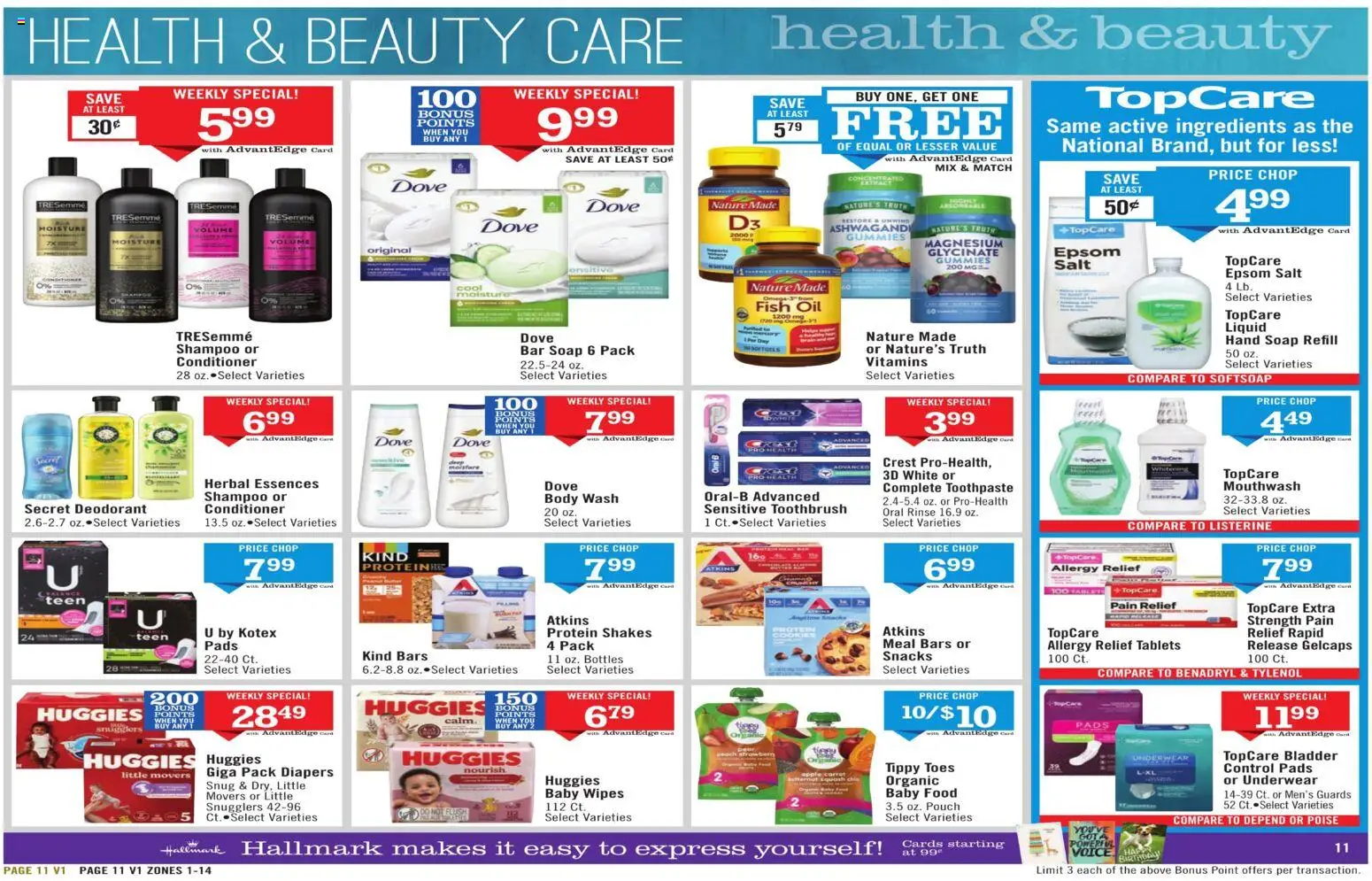 Price Chopper - Weekly Ad - valid from 18.01.2026 | Page: 11 | Products: Squash, Shampoo, Deodorant, Epsom Salt