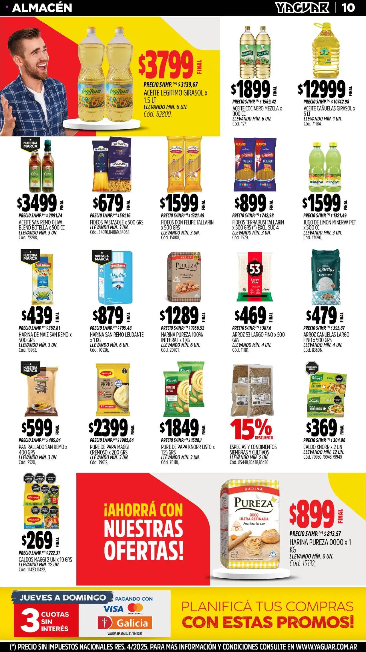 Yaguar - San Juan │ válido desde el 20.10.2025 | Página: 9 | Productos: Papa, Oliva, Pan, Arroz