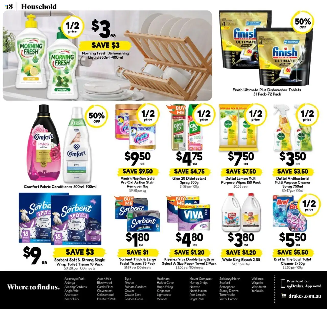 Drakes catalogue - valid from 08.10.2025 | Page: 18 | Products: Household, Cleaner, Dishwasher tablets, Tissues