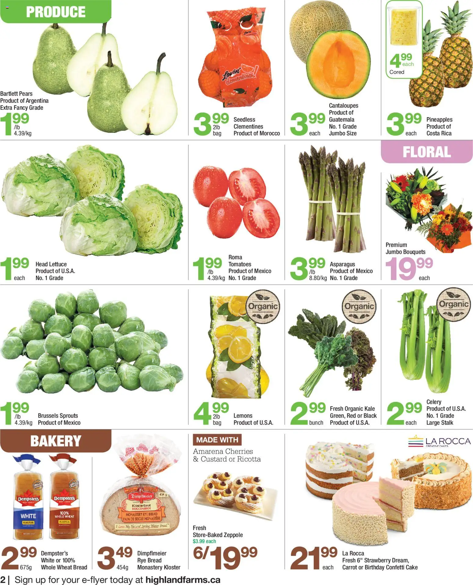 Highland Farms flyer valid from 19.03.2026 | Page: 2 | Products: Carrot, Bakery, Bread, Tomatoes