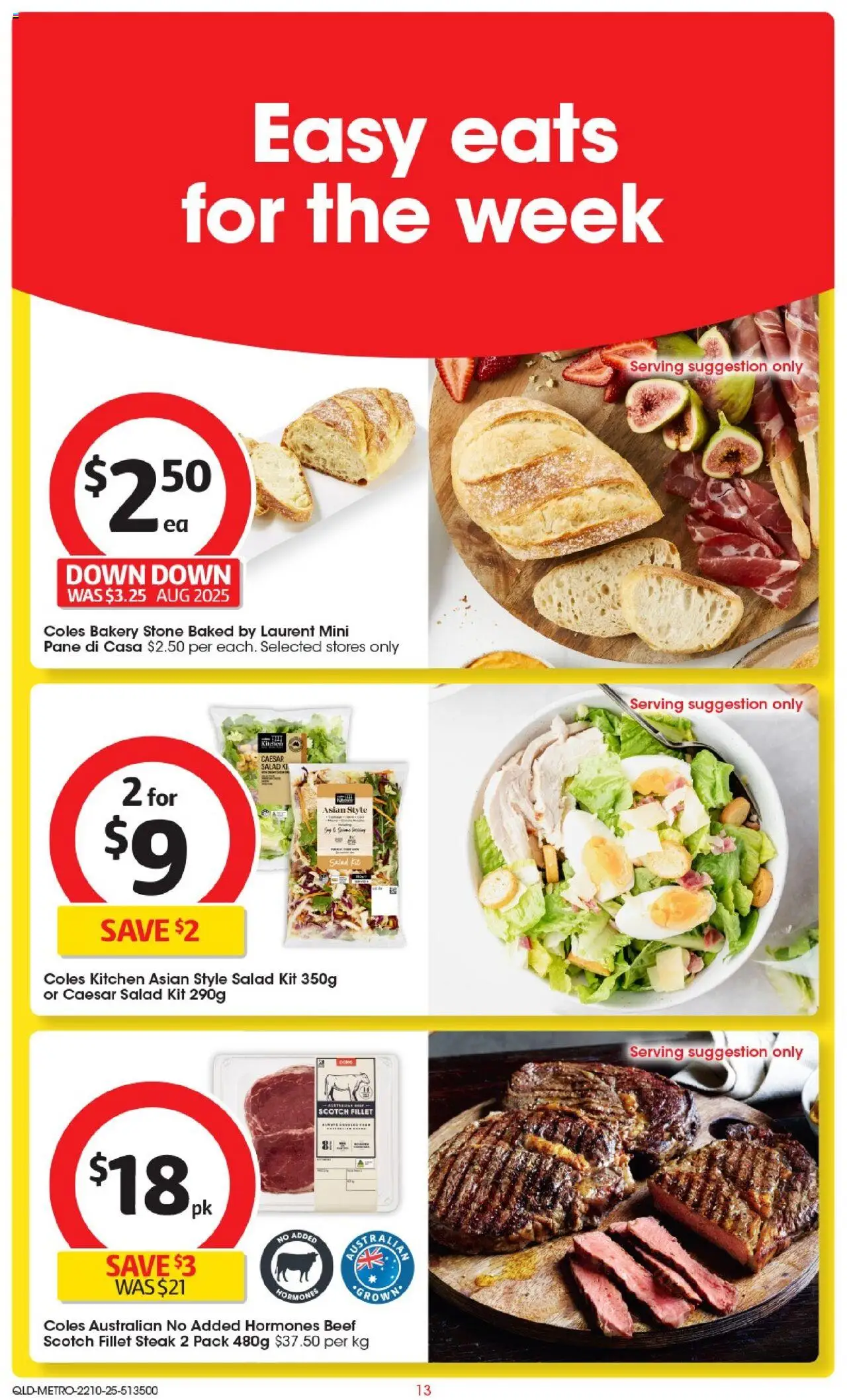 Coles catalogue - valid from 22.10.2025 | Page: 13 | Products: Beef, Salad, Scotch, Bakery