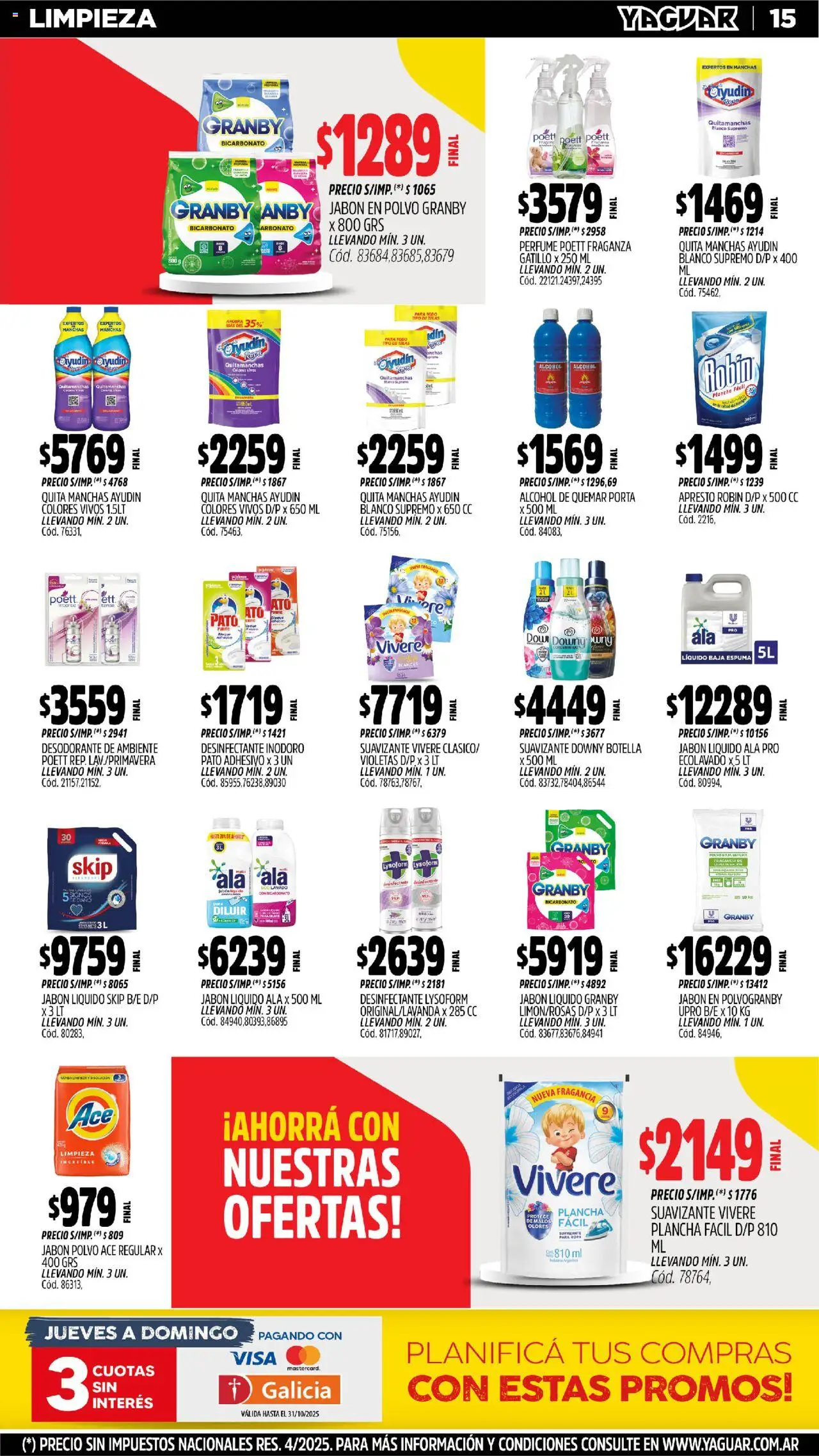 Yaguar - Mar del Plata │ válido desde el 20.10.2025 | Página: 14 | Productos: Fragancia, Polvo, Quitamanchas, Suavizante