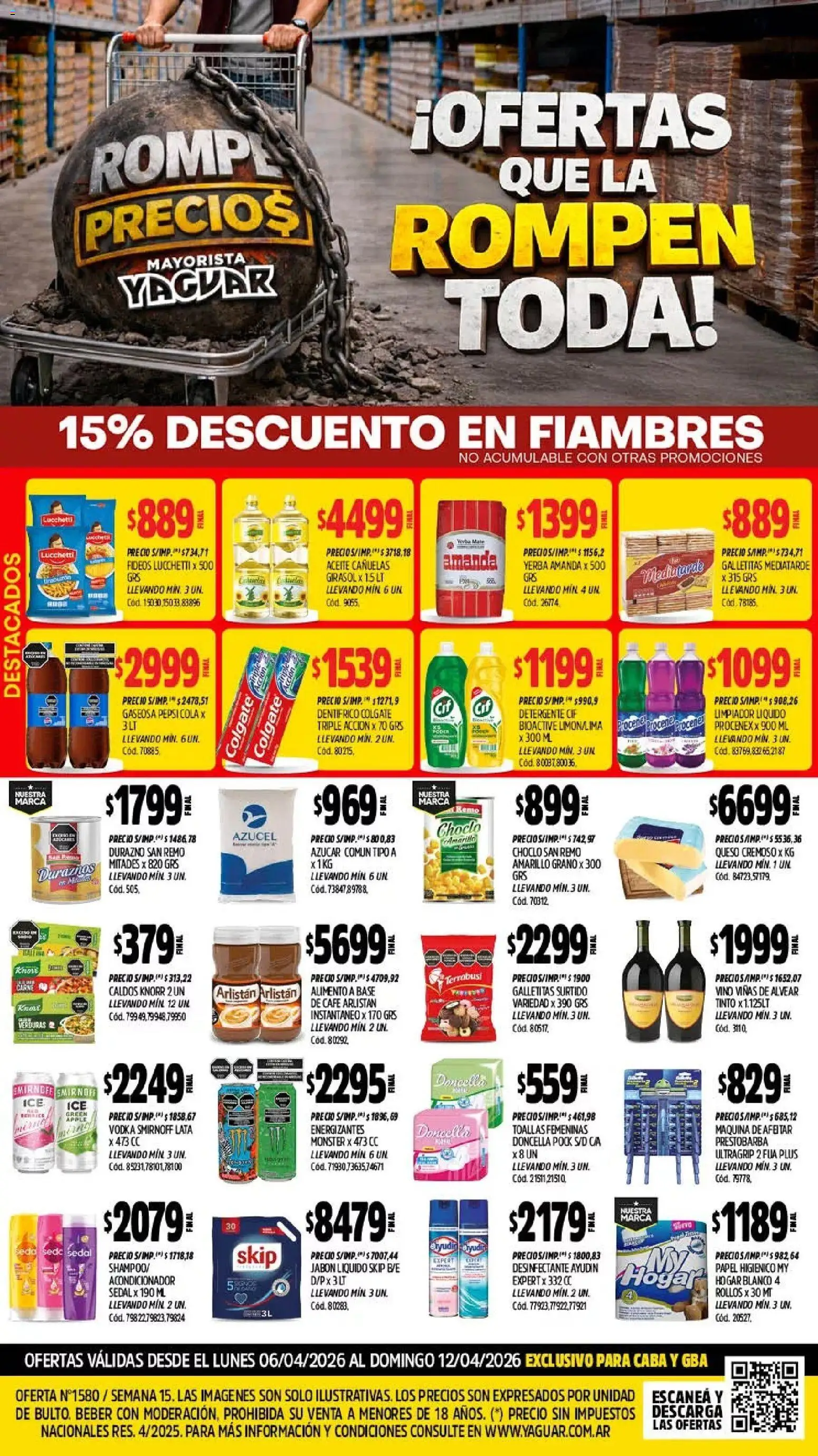 Yaguar catálogo │ válido desde el 06.04.2026 | Página: 1 | Productos: Toallas, Acondicionador, Detergente, Limpiador