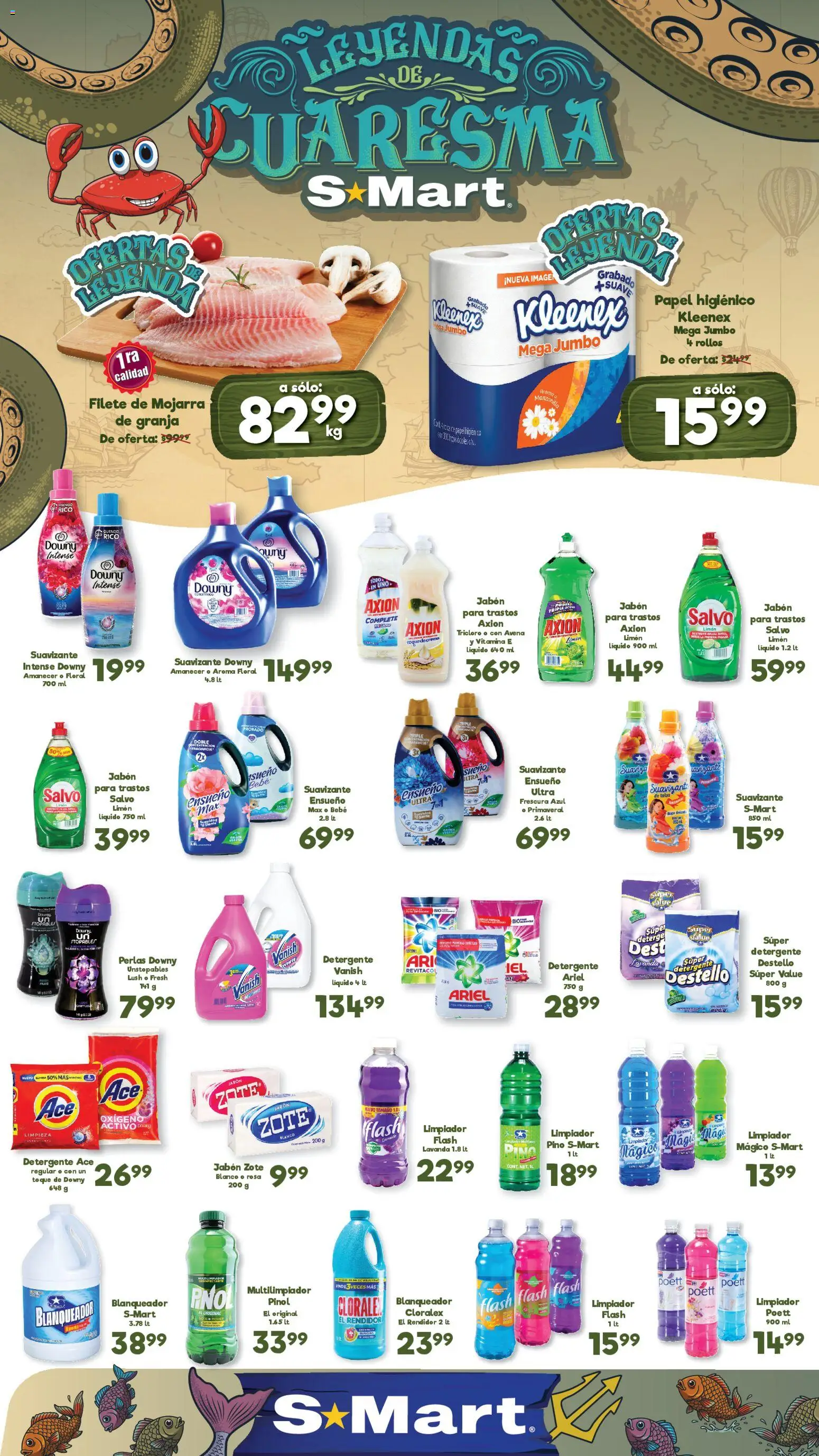 Nuevas ofertas de S-Mart válidas en toda la República Mexicana desde el 24.02.2026. ¡Encuentra las mejores ofertas en S-Mart folleto Ofertas de feria Nuevo Laredo! | Página: 1 | Productos: Avena, Limpiador, Desinfectante, Papel higiénico