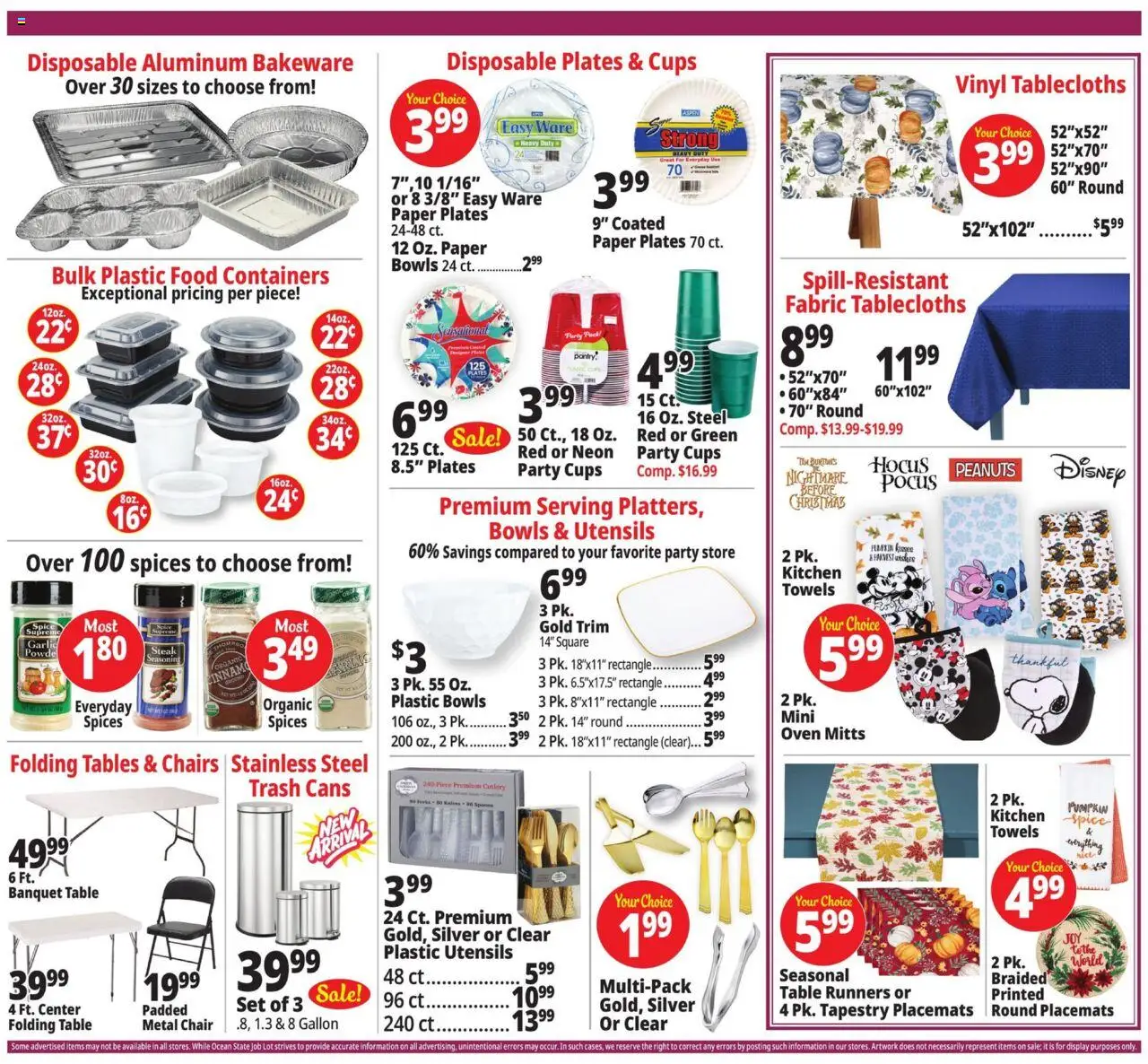 Ocean State Job Lot Weekly Ad - valid from 16.10.2025 | Page: 8 | Products: Table, Chair, Spices, Pumpkin