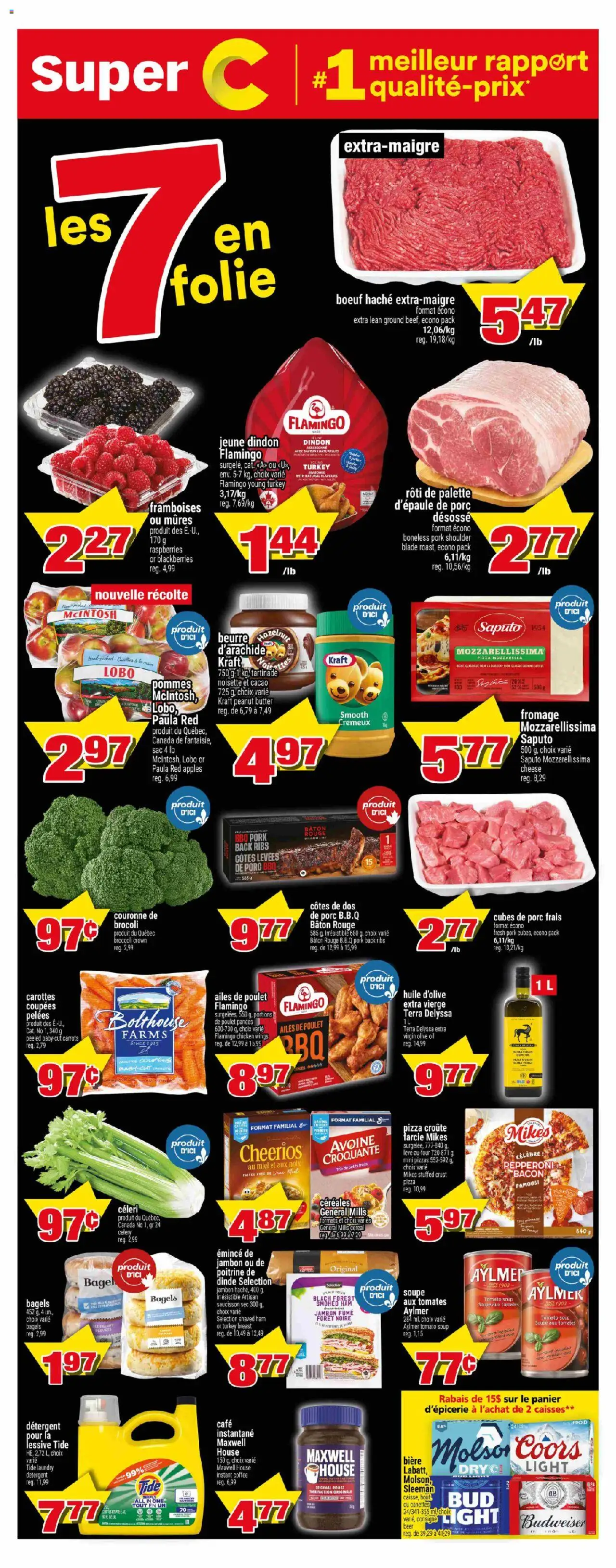 Super C flyer valid from 18.09.2025 | Page: 1 | Products: Detergent, Butter, Oil, Pork