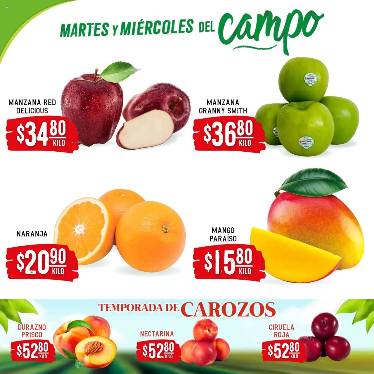 Nuevas ofertas de Soriana válidas en toda la República Mexicana desde el 08.07.2025. ¡Encuentra las mejores ofertas en Soriana - Martes y Miércoles del Campo Híper: Tijuana, Mexicali, Ensenada, San Luis Río Colorado y Tecate! | Página: 2 | Productos: Durazno, Manzana, Mango