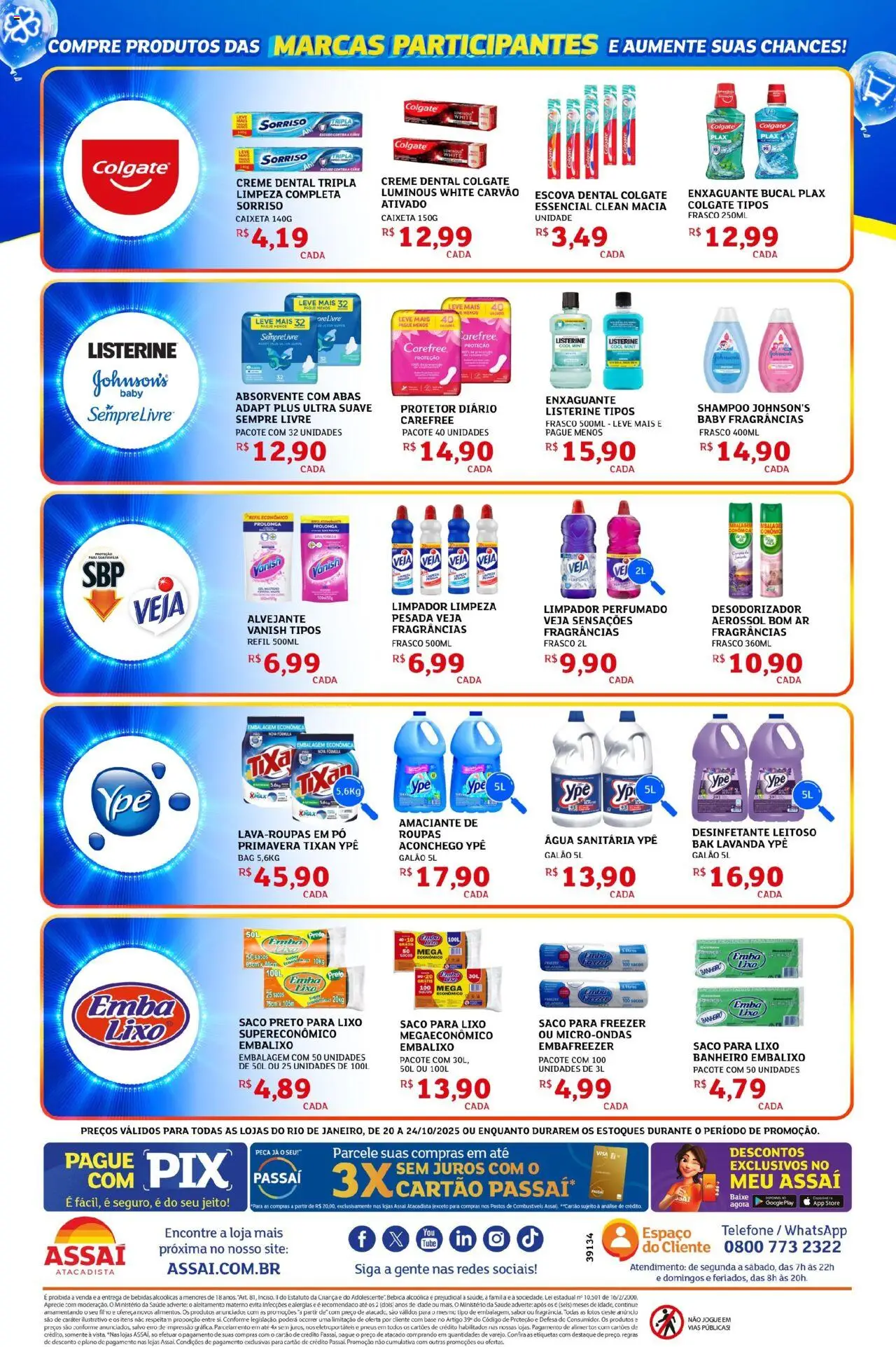Assaí Atacadista Folheto - válido de 20.10.2025 | Página: 6 | Produtos: Shampoo, Freezer, Pneus, Microondas