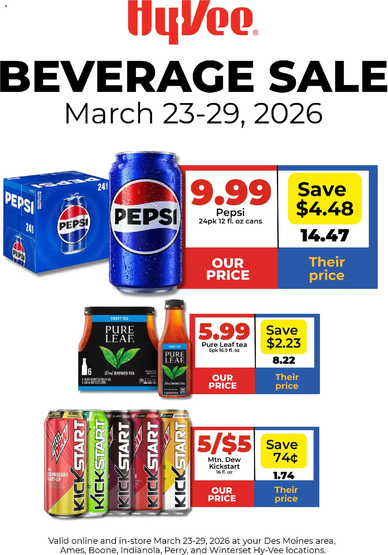 HyVee Beverage Sale - valid from 23.03.2026 | Page: 1 | Products: Tea