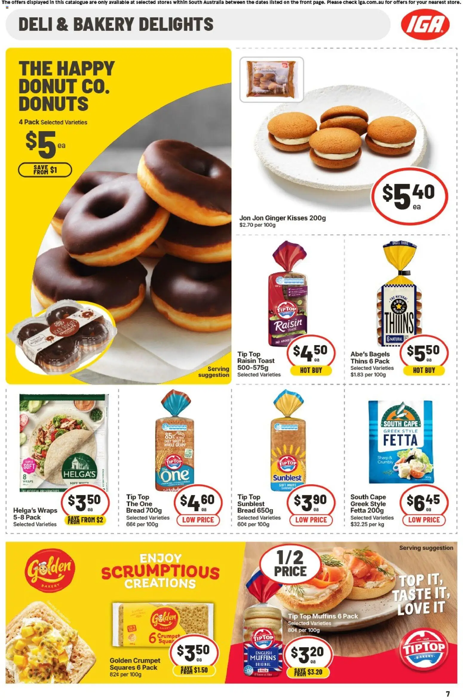 IGA catalogue - valid from 15.04.2026 | Page: 7 | Products: Bagels, Ginger, Muffins, Bakery