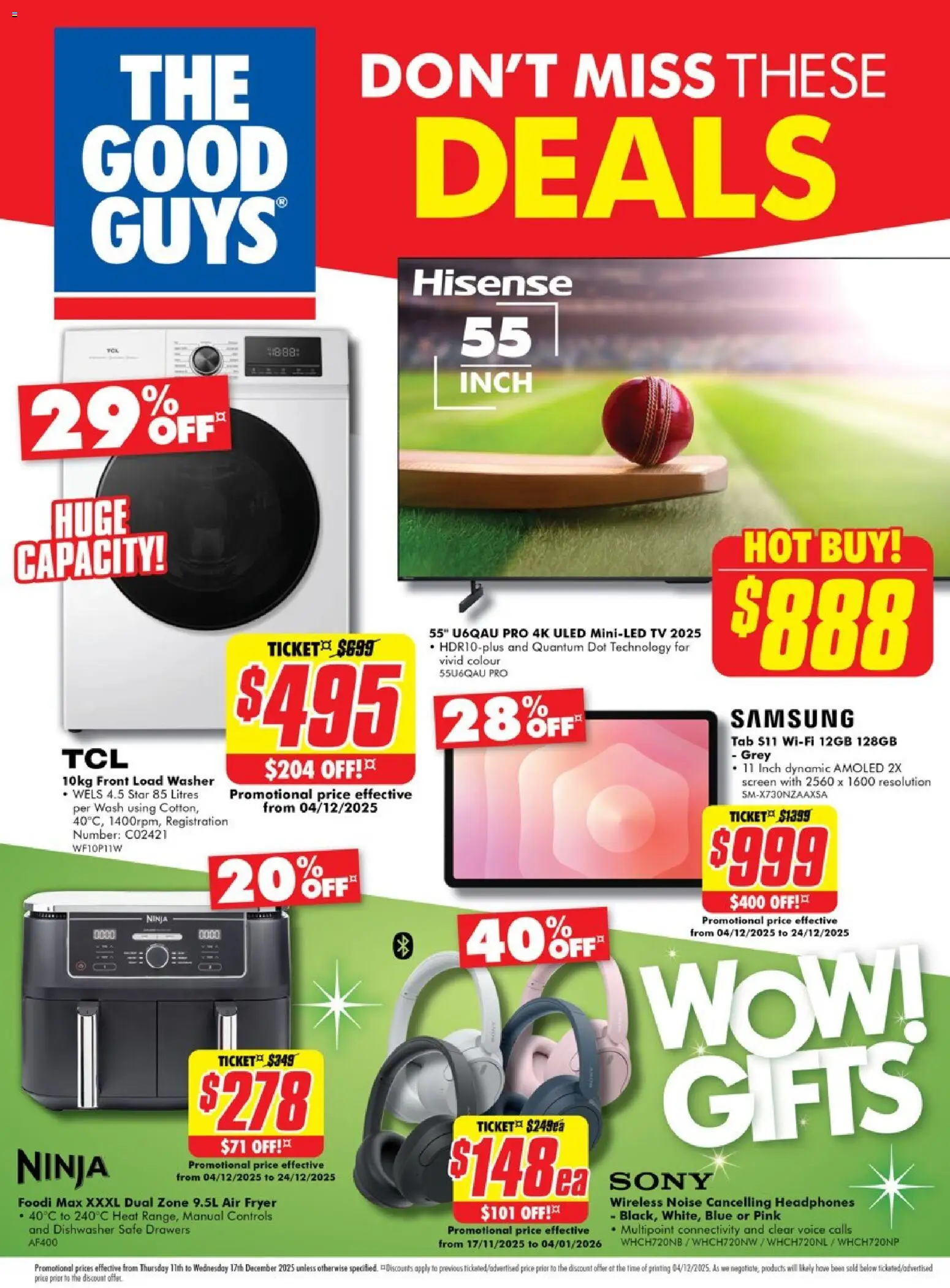 The Good Guys catalogue - valid from 10.12.2025 | Page: 9 | Products: Tv, Headphones, Dishwasher, Washer