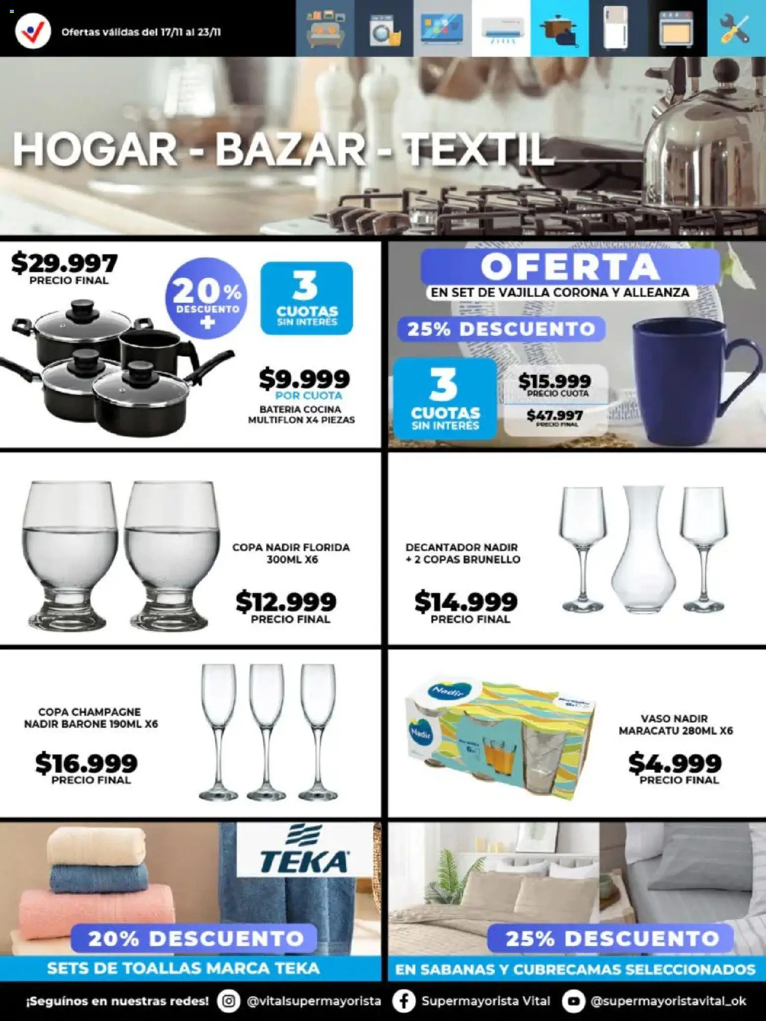 Vital - Especial de nonfood - Bahía Blanca │ válido desde el 17.11.2025 | Página: 3 | Productos: Cocina, Sabanas, Toallas, Batería