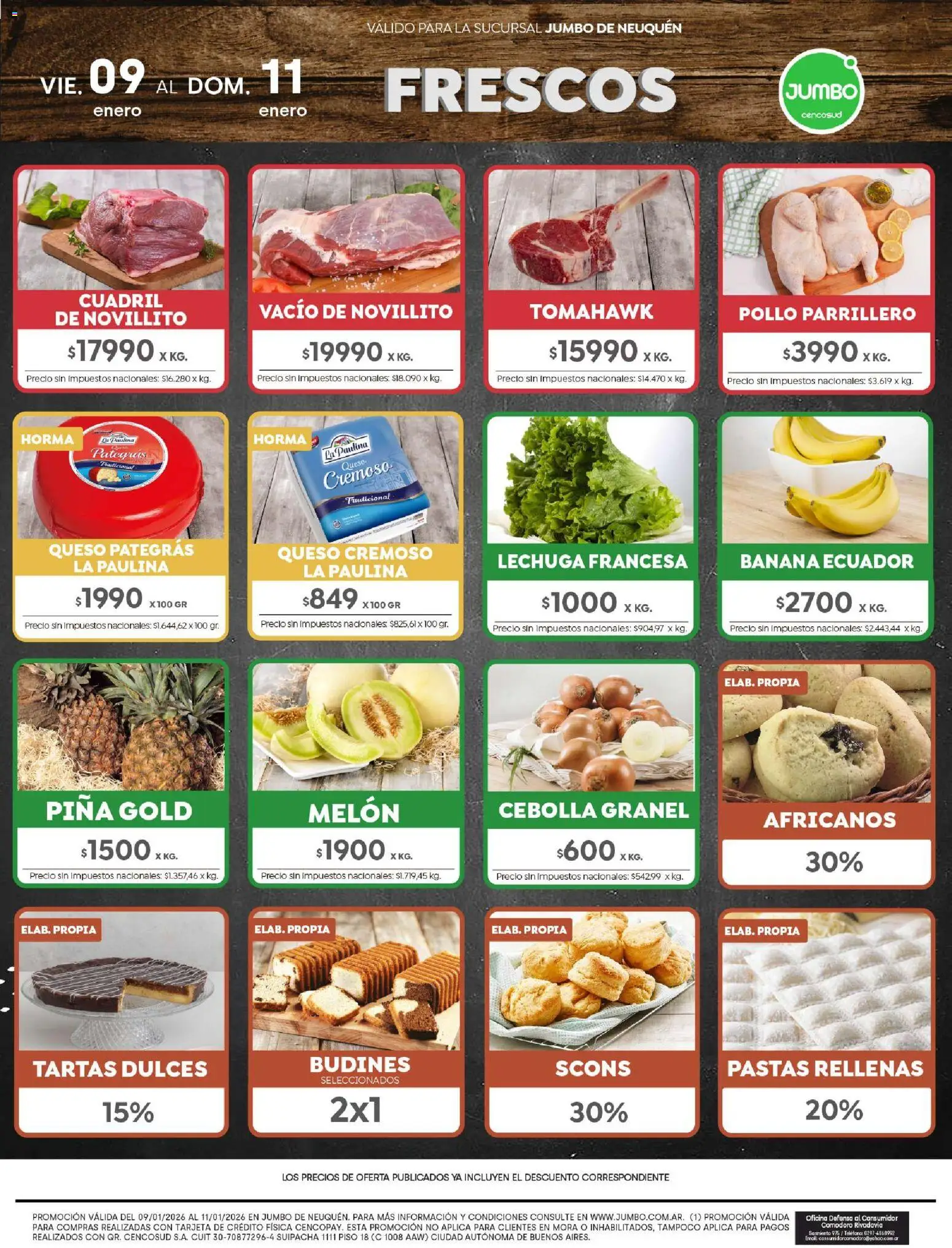 Jumbo - Ofertas | Neuquén │ válido desde el 09.01.2026 | Página: 7 | Productos: Pollo, Cebolla, Banana, Melón