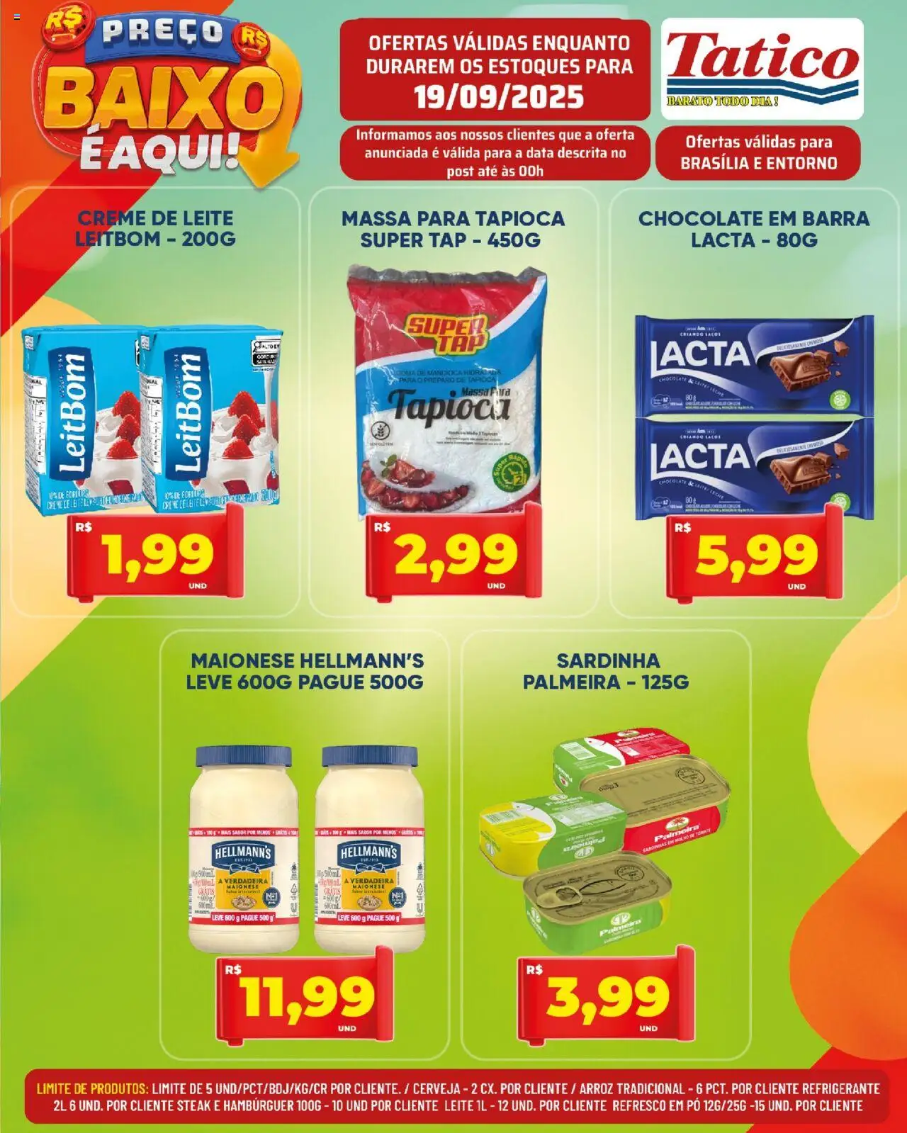 Tatico Folheto - válido de 19.09.2025 | Página: 5 | Produtos: Mandioca, Refresco, Massa, Hambúrguer