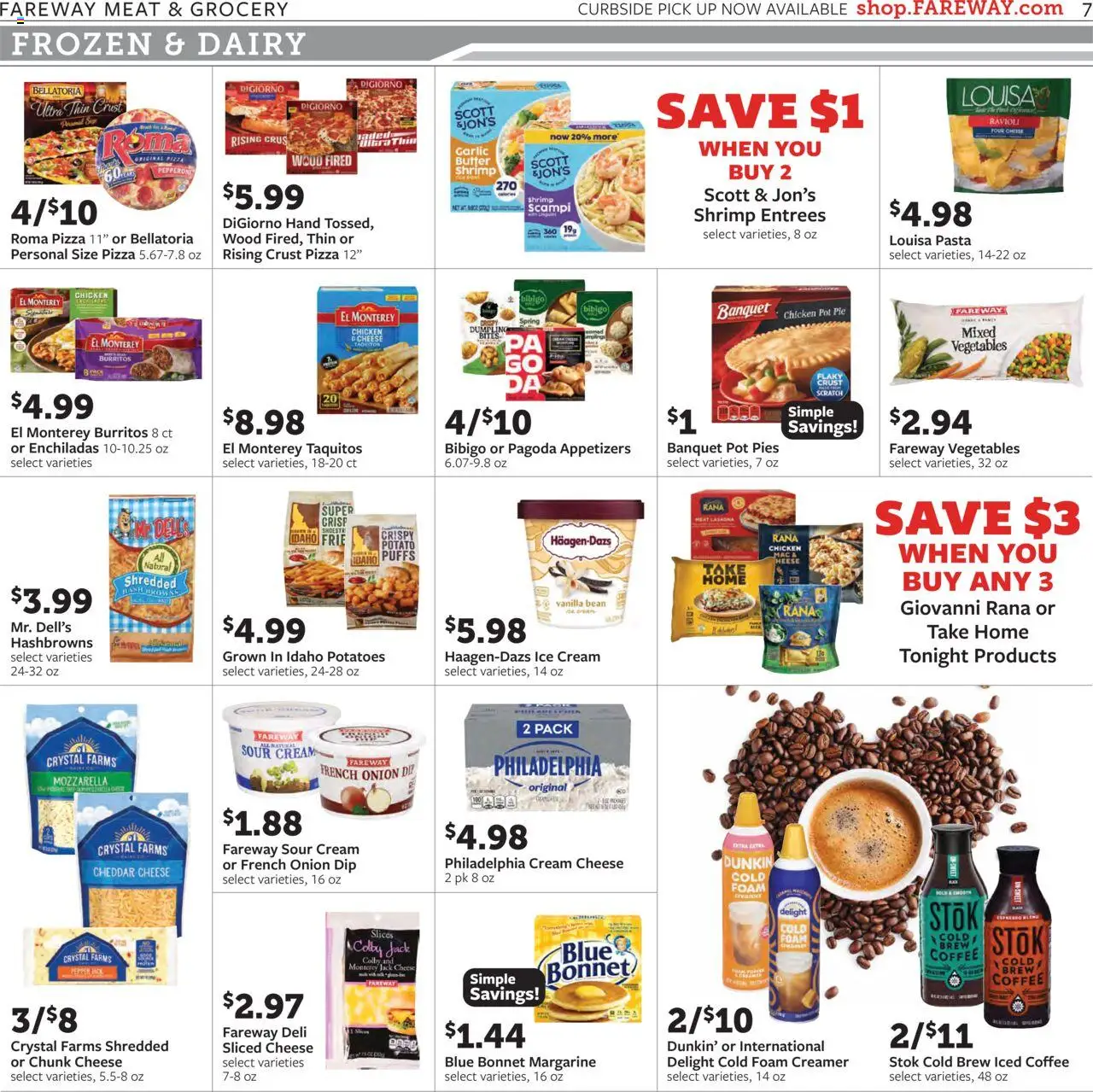 Fareway Weekly Ad - valid from 11.08.2025 | Page: 7 | Products: Coffee, Pasta, Cream, Ice cream