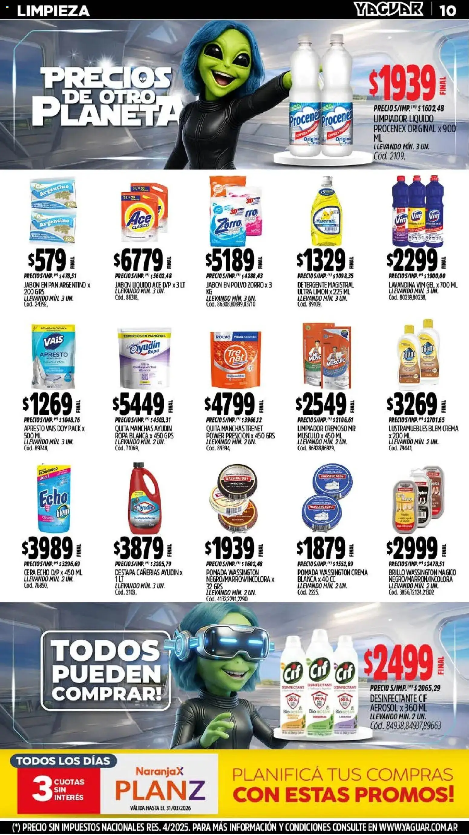 Yaguar - Oferta Semanal Neuquen │ válido desde el 02.03.2026 | Página: 10 | Productos: Lustramuebles, Jabón líquido, Limón, Crema