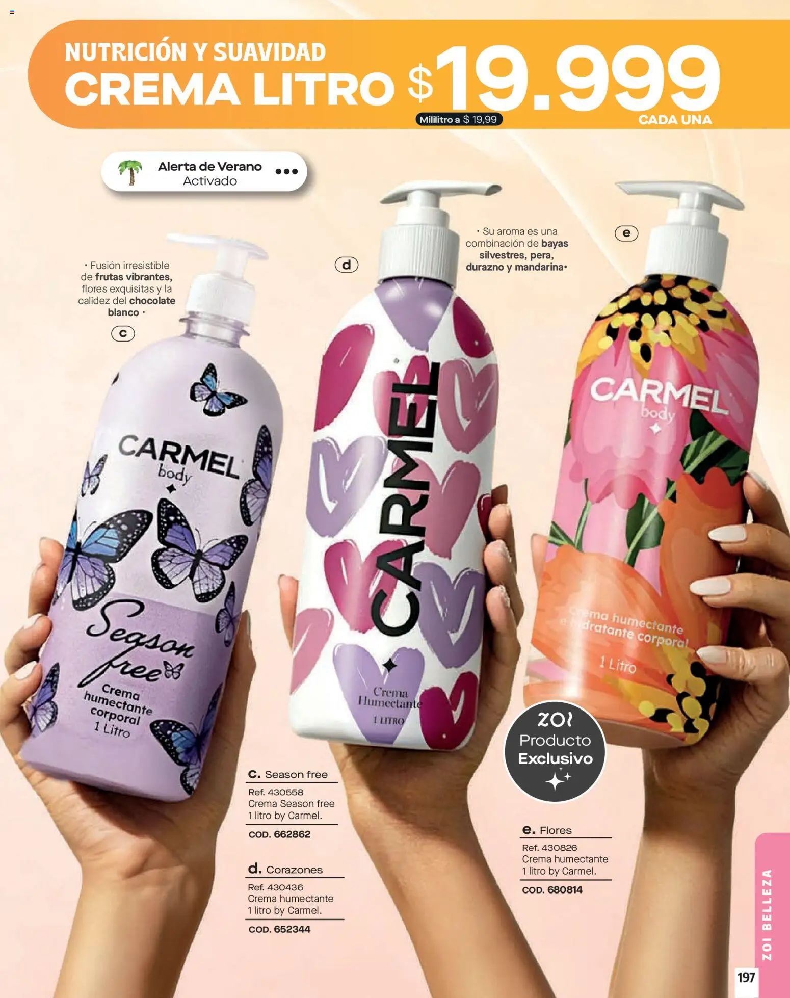 Carmel revista - valida desde el 01.01.2026 | Página: 197 | Productos: Crema, Body, Suspensor, Chocolate