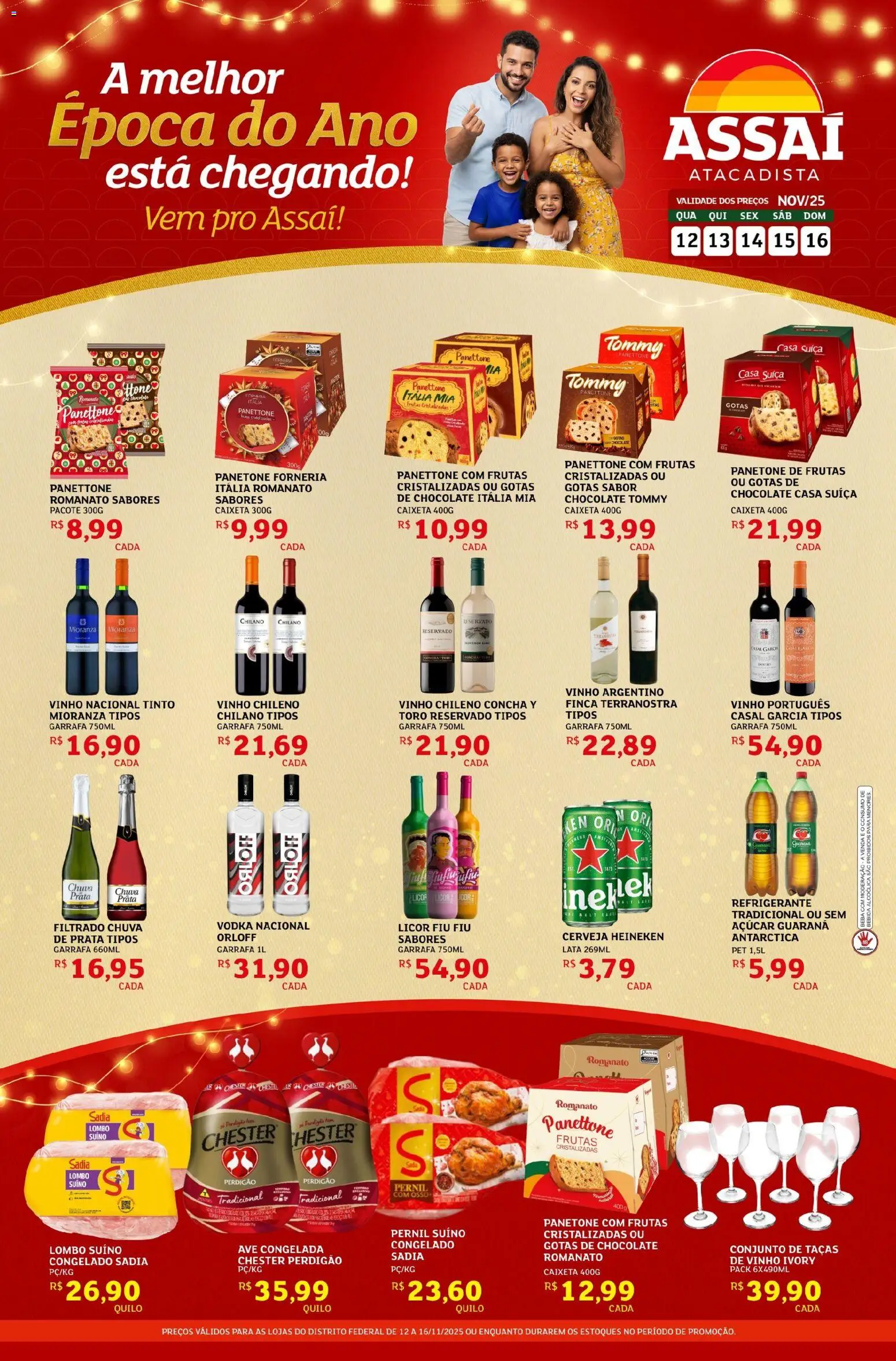 Assaí Atacadista Folheto - válido de 12.11.2025 | Página: 1 | Produtos: Panettone Itália Mia, Lombo, Açúcar, Panetone