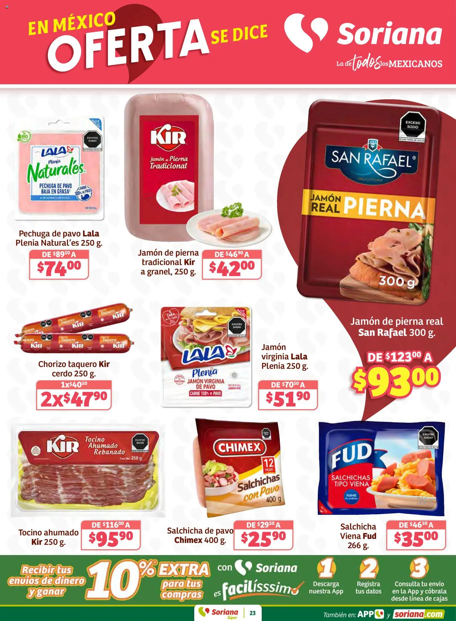 Nuevas ofertas de Soriana válidas en toda la República Mexicana desde el 27.02.2026. ¡Encuentra las mejores ofertas en Soriana Preciazazaso Súper: Frontera BCN, Son! | Página: 23 | Productos: Salchicha, Jamón, Cerdo, Chorizo