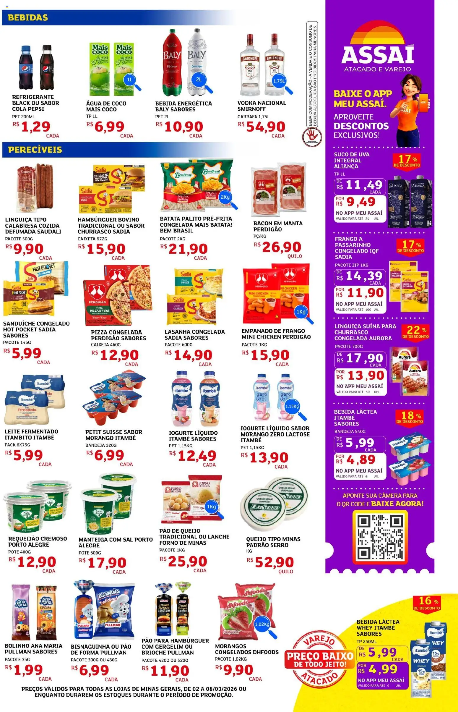 Assaí Atacadista Folheto - válido de 02.03.2026 | Página: 3 | Produtos: Leite, Suco, Refrigerante, Leite fermentado