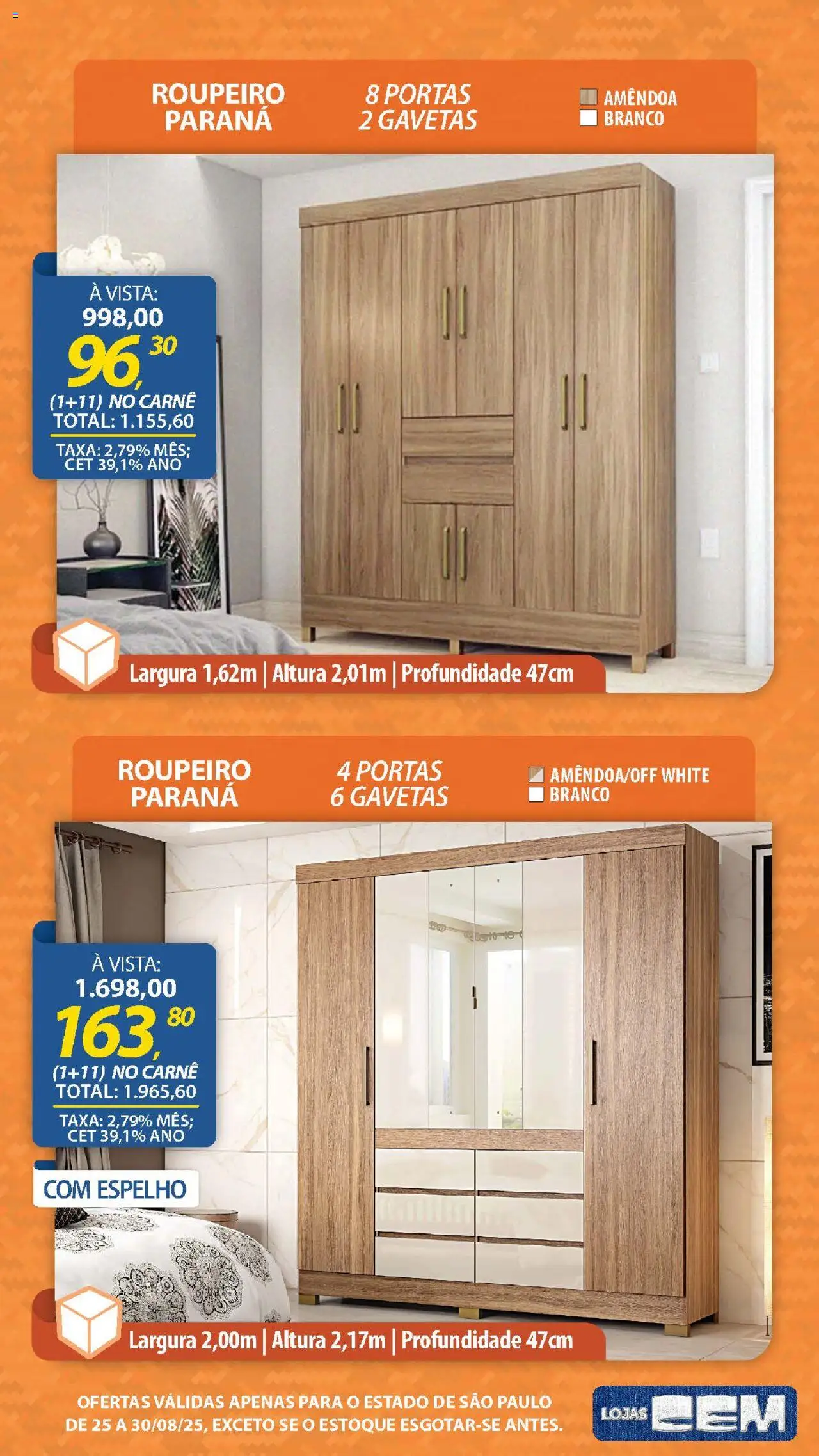 Lojas Cem Folheto - válido de 25.08.2025 | Página: 47 | Produtos: Espelho, Carne
