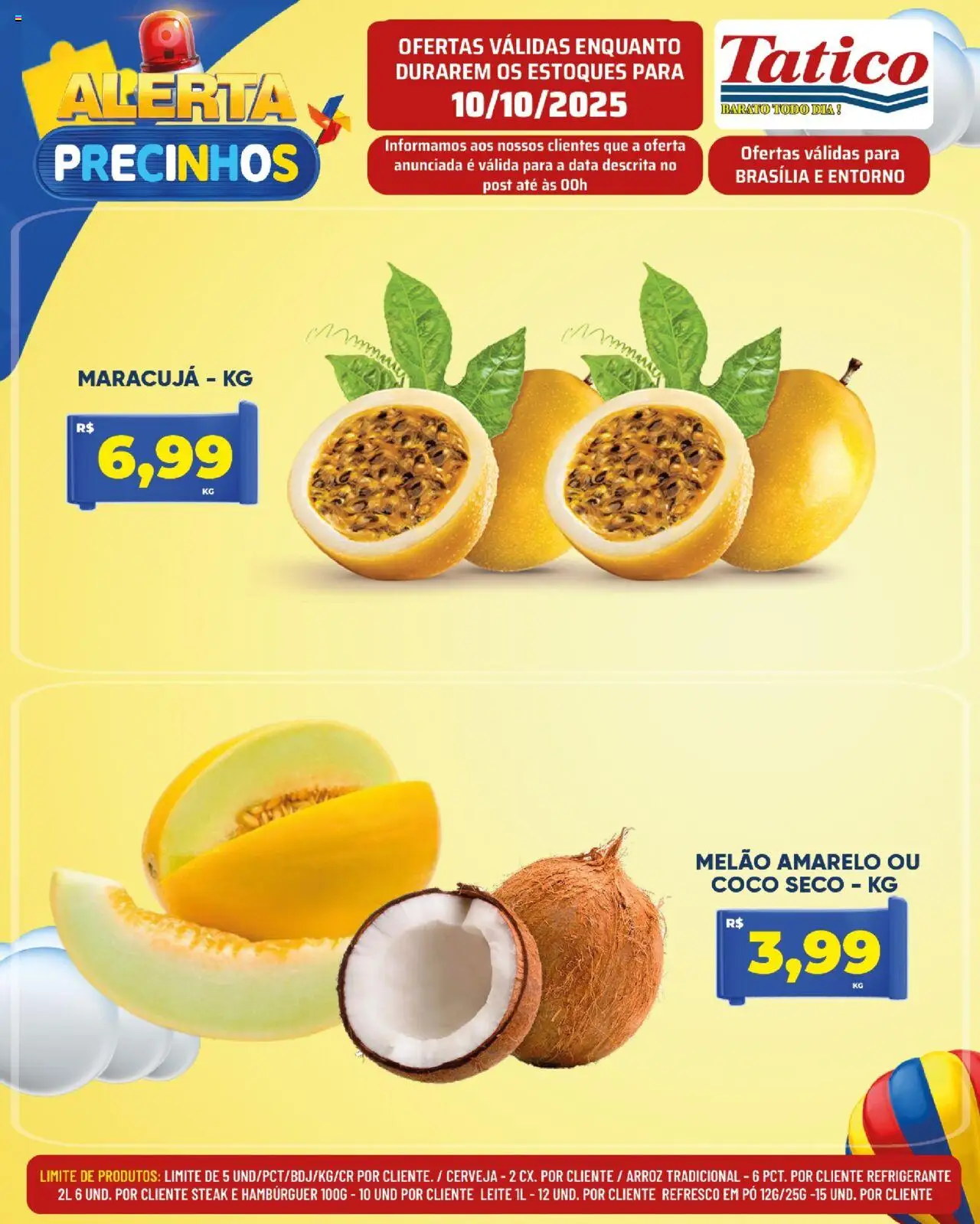 Tatico Folheto - válido de 10.10.2025 | Página: 14 | Produtos: Coco, Cerveja, Hambúrguer, Refrigerante