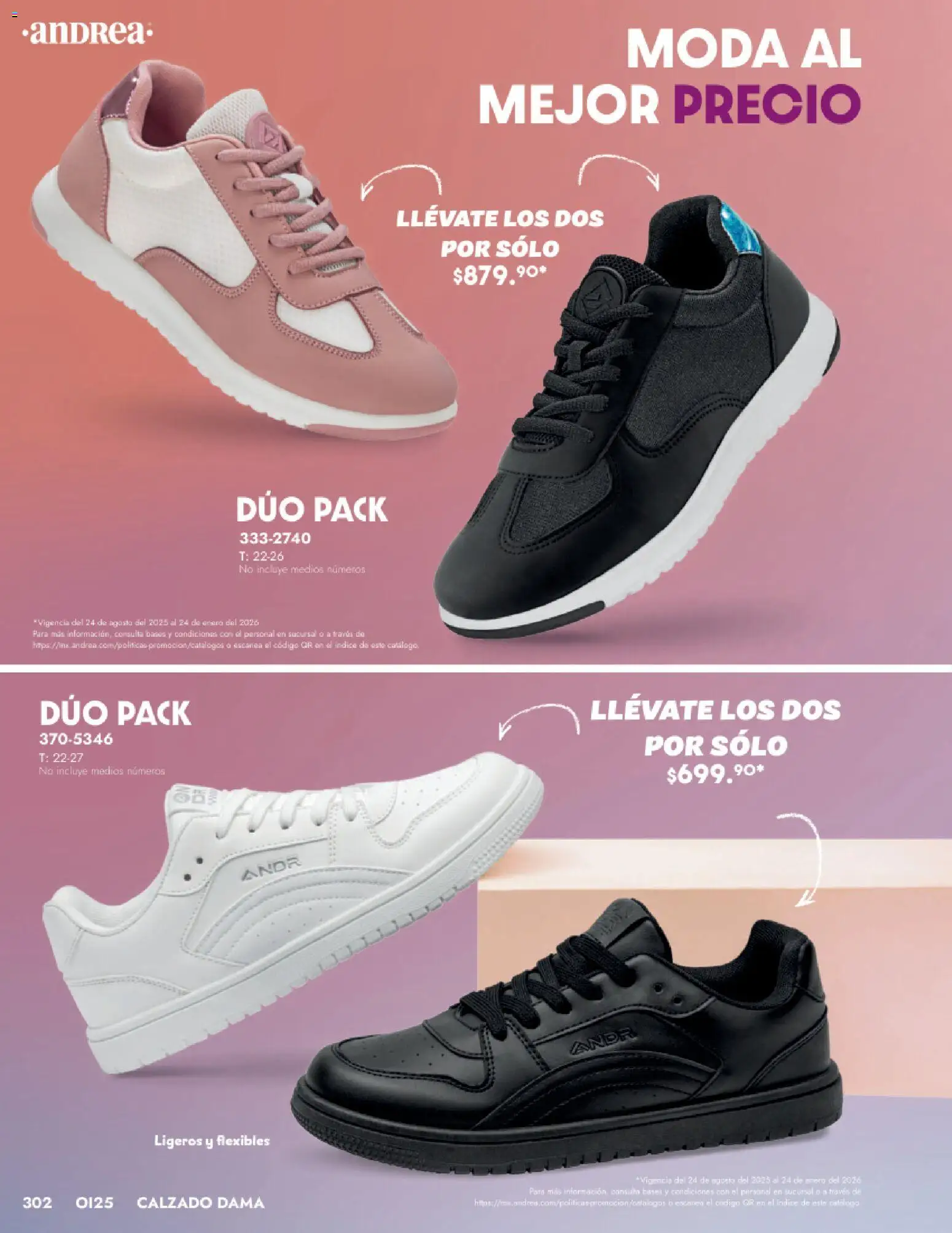 Nuevas ofertas de Andrea válidas en toda la República Mexicana desde el 24.08.2025. ¡Encuentra las mejores ofertas en Andrea - Catálogo Calzado Dama! | Página: 302 | Productos: Chaleco, Leggings, Té