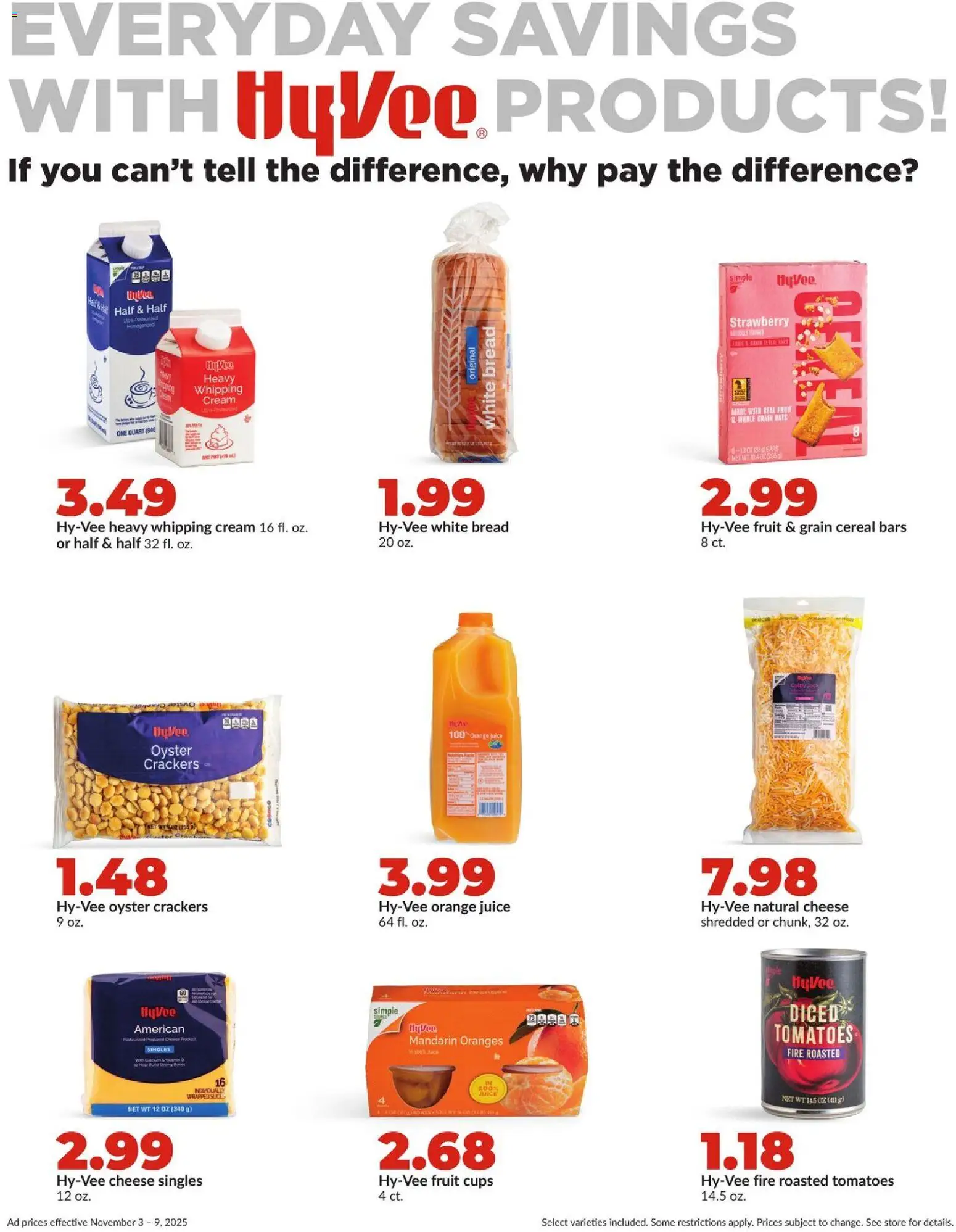 HyVee Weekly Ad - valid from 03.11.2025 | Page: 19 | Products: Cheese, Bread, Oranges, Cream
