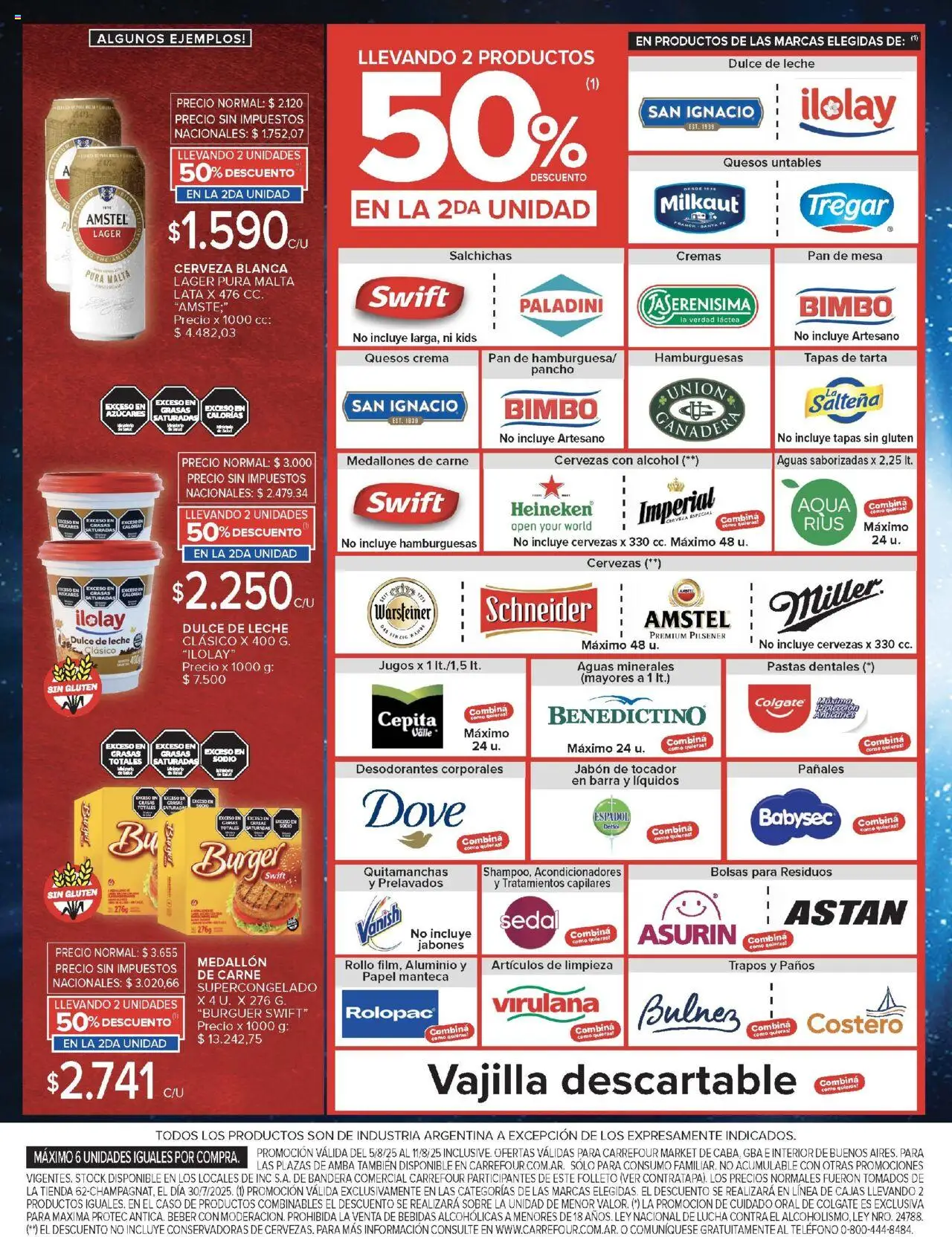 Carrefour Market catálogo │ válido desde el 05.08.2025 | Página: 4 | Productos: Teléfono, Quitamanchas, Leche, Manteca