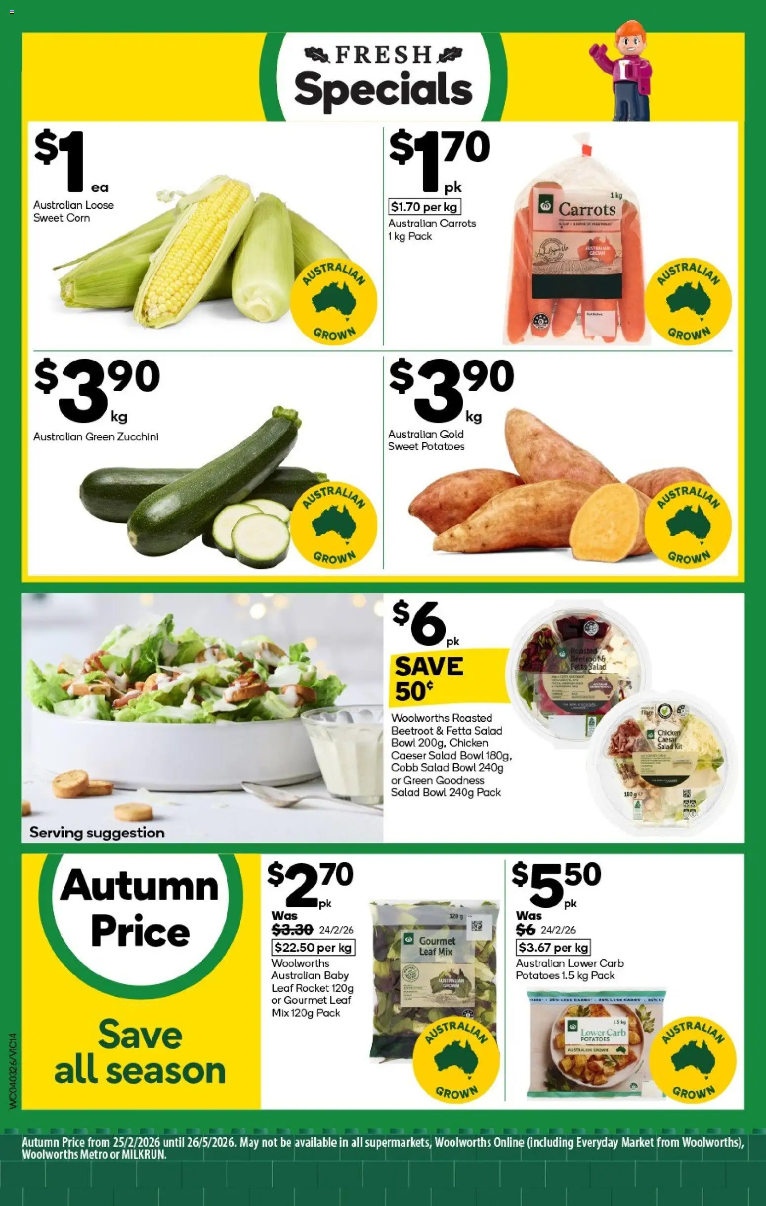 Woolworths catalogue - valid from 04.03.2026 | Page: 14 | Products: Chicken, Carrots, Rocket, Beetroot