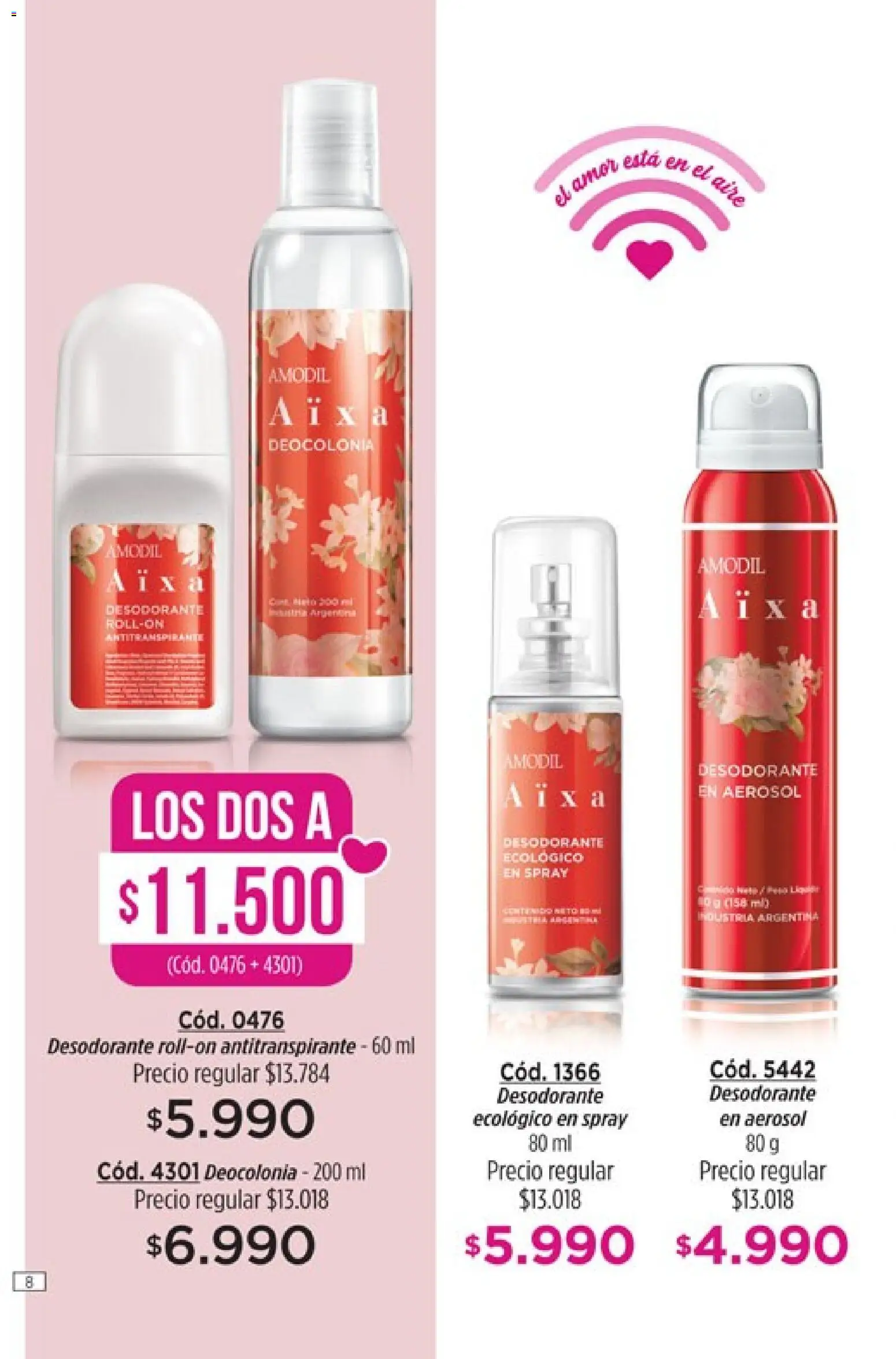 Catálogo Amodil Campaña 2 │ válido desde el 01.02.2026 | Página: 8 | Productos: Desodorante, Antitranspirante