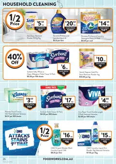 Preview of Foodworks catalogue  - valid from 22.04.2026 | Page: 26 | Products: Toilet, Household, Powder, Detergent