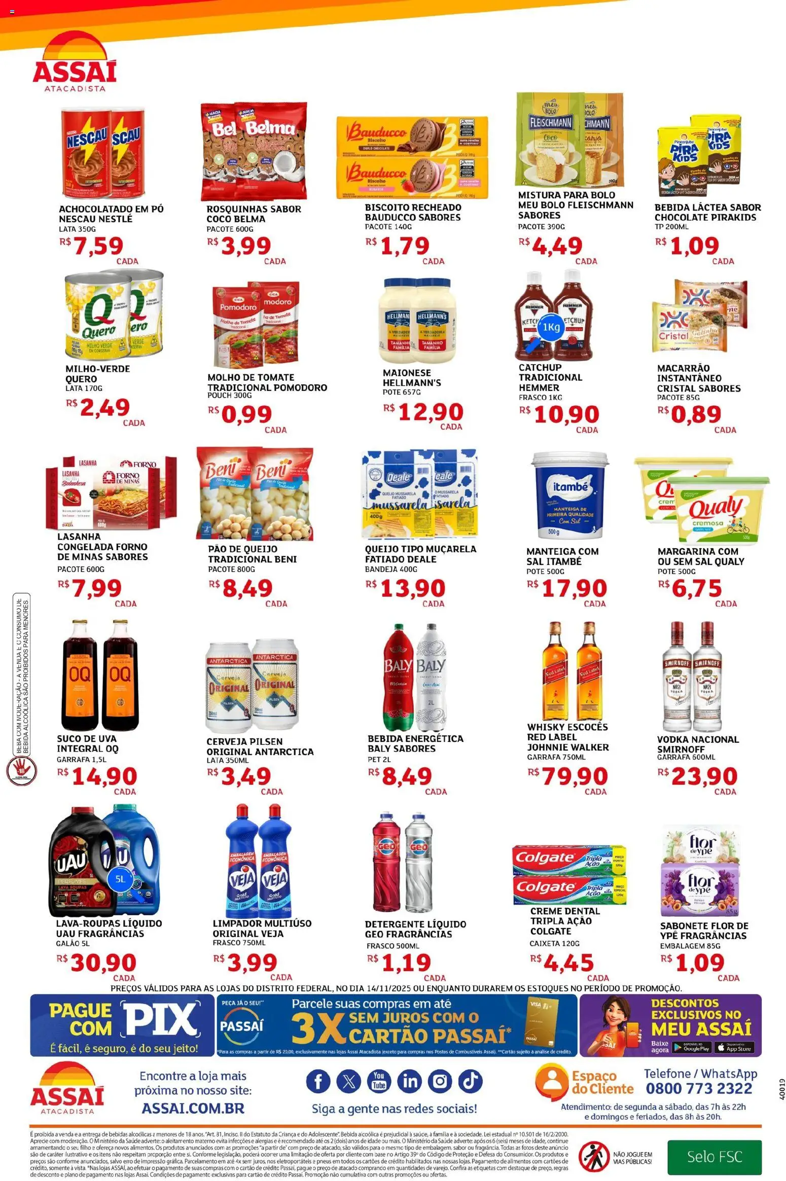 Assaí Atacadista Folheto - válido de 14.11.2025 | Página: 2 | Produtos: Nescau, Cerveja, Lasanha, Vodka