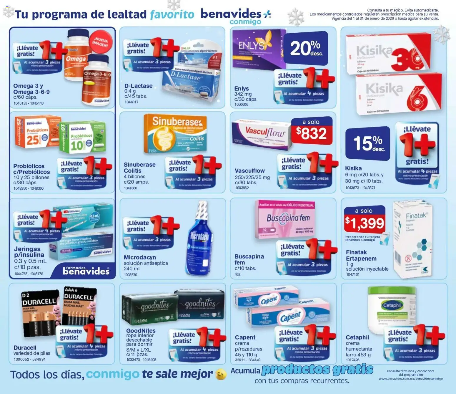 Nuevas ofertas de Farmacia Benavides válidas en toda la República Mexicana desde el 01.01.2026. ¡Encuentra las mejores ofertas en Farmacia Benavides catálogo! | Página: 13 | Productos: Crema, Ropa, Ropa interior, Té