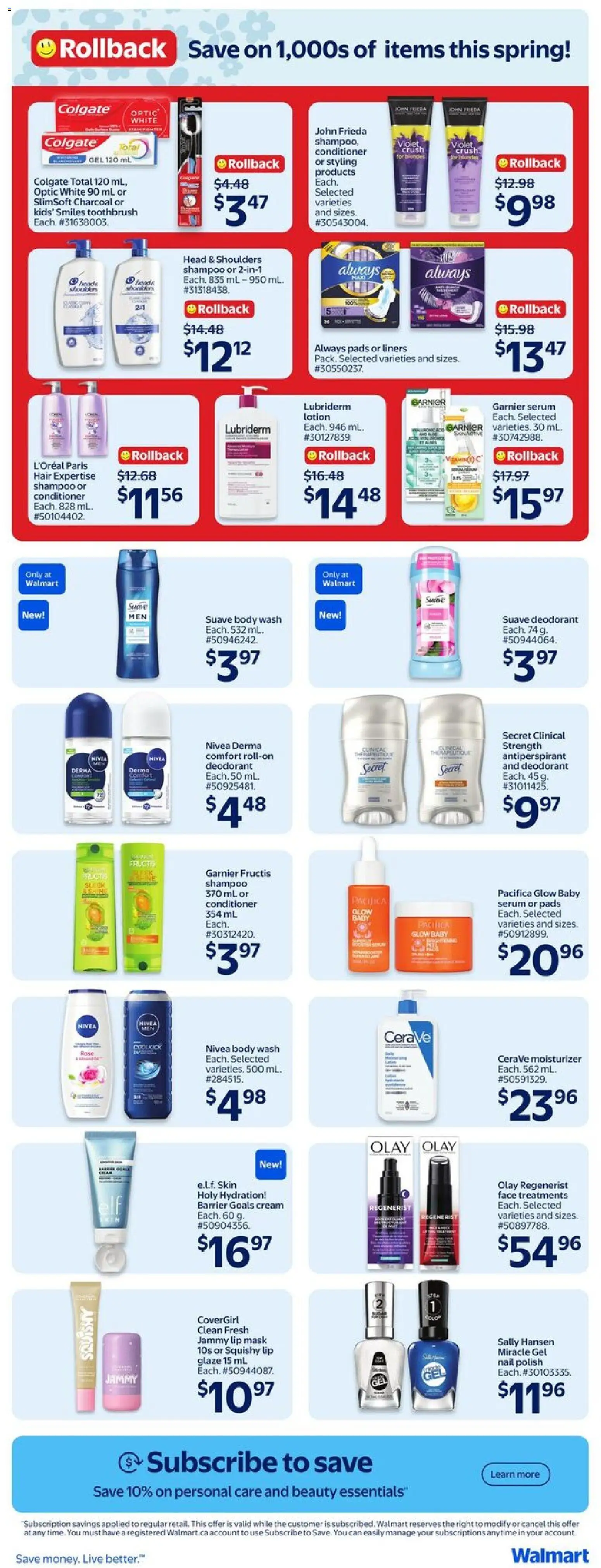 Walmart flyer valid from 26.03.2026 | Page: 26 | Products: Conditioner, Mask, Deodorant, Antiperspirant