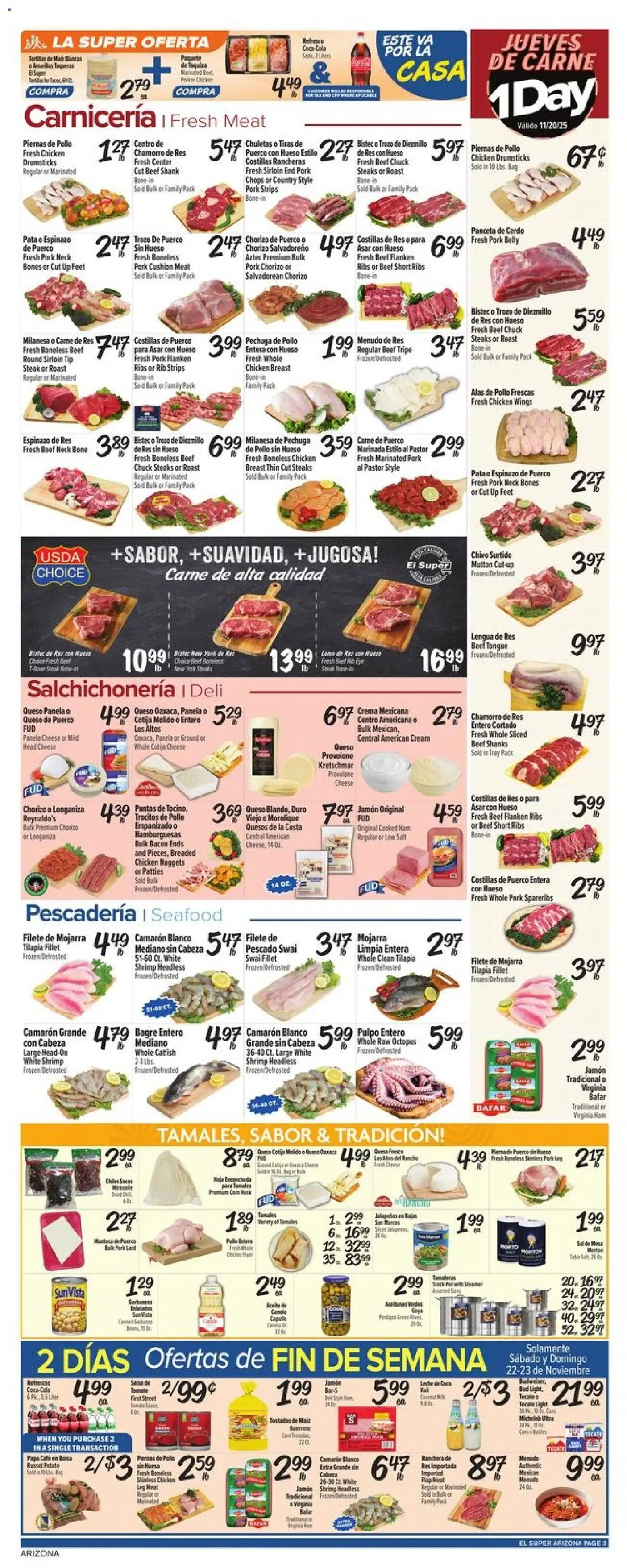 El Super Weekly Ad - AK - valid from 19.11.2025 | Page: 3 | Products: Cheese, Beer, Beef, Cushion