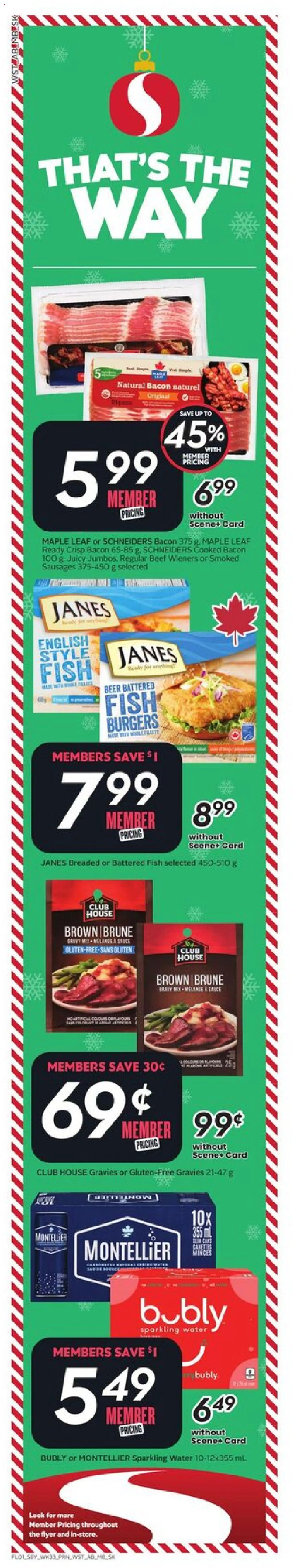 Sobeys flyer valid from 11.12.2025 | Page: 2 | Products: Fish, Beef, Beer