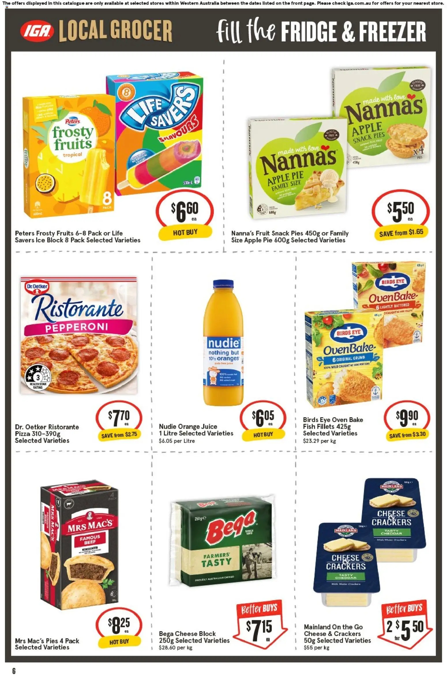 IGA catalogue - valid from 07.01.2026 | Page: 6 | Products: Cheese, Fish, Fruits, Oven