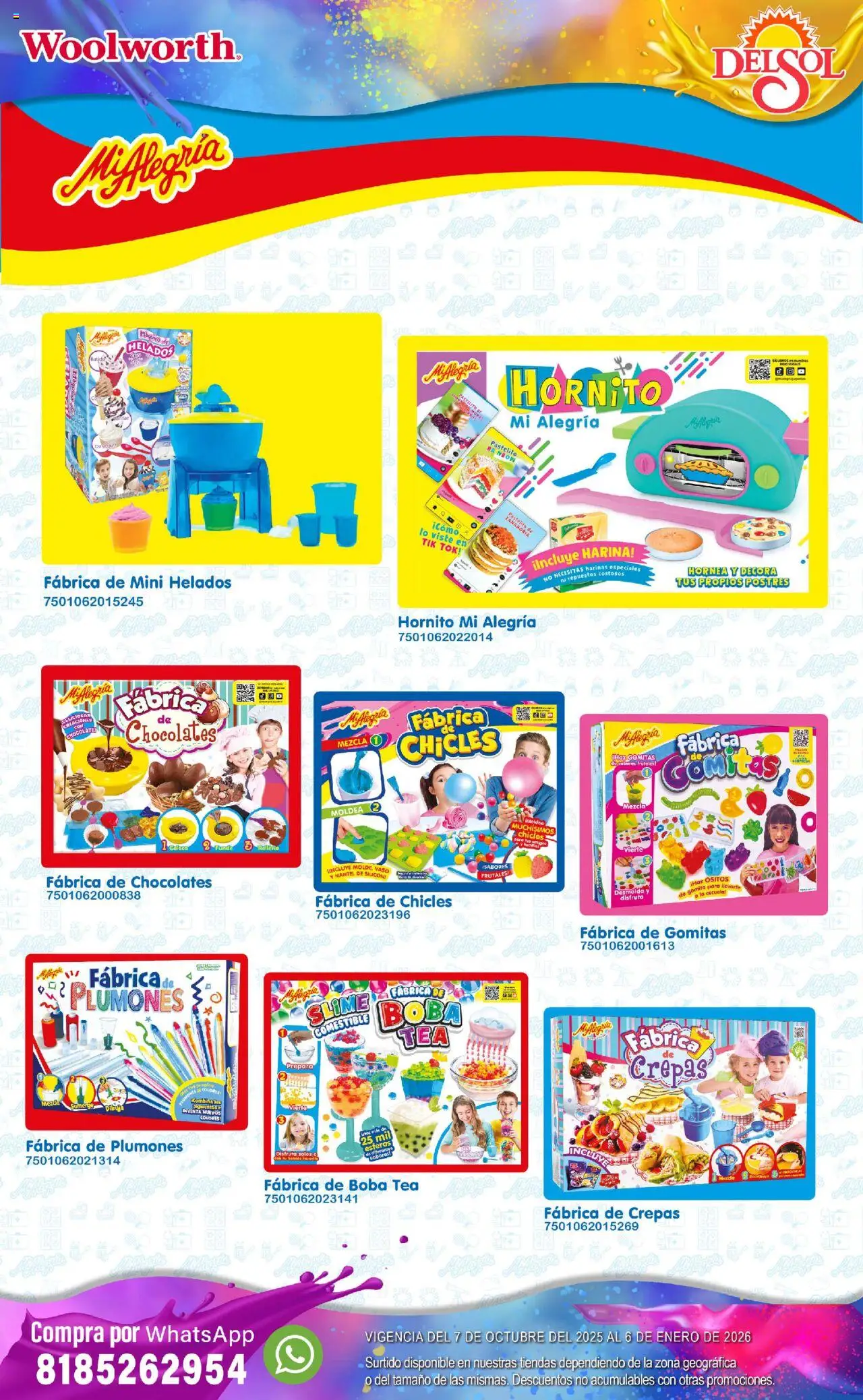 Nuevas ofertas de Del Sol y Woolworth válidas en toda la República Mexicana desde el 07.10.2025. ¡Encuentra las mejores ofertas en Del Sol y Woolworth - Catálogo Castillo Del Juguete! | Página: 105 | Productos: Chicles, Harina, Mantel, Gomitas