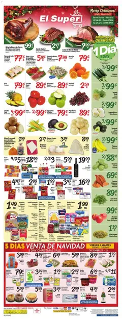 Preview of El Super weekly ads valid from 17.12.2025 | Page: 1 | Products: Bed, Corn, Squash, Oranges