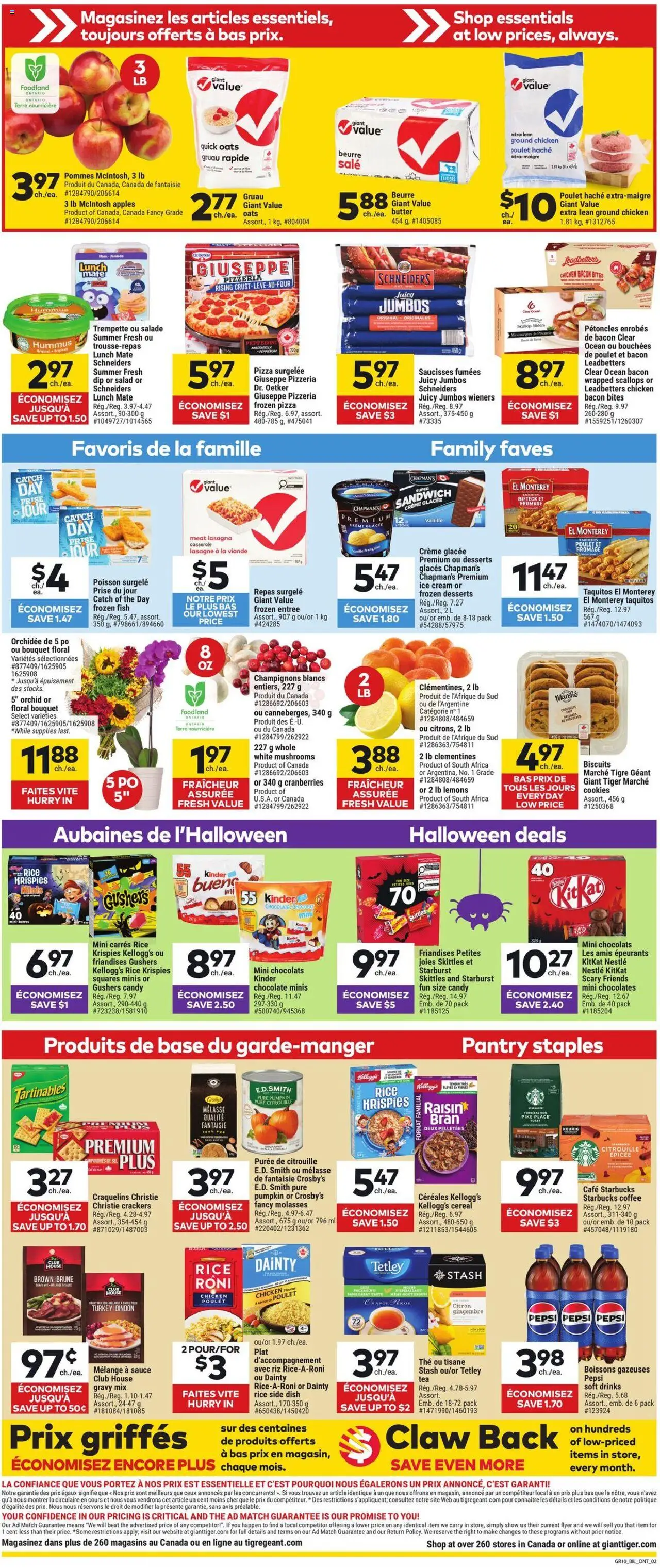Giant Tiger flyer valid from 08.10.2025 | Page: 2 | Products: Chocolate, Pizza, Chicken, Apples