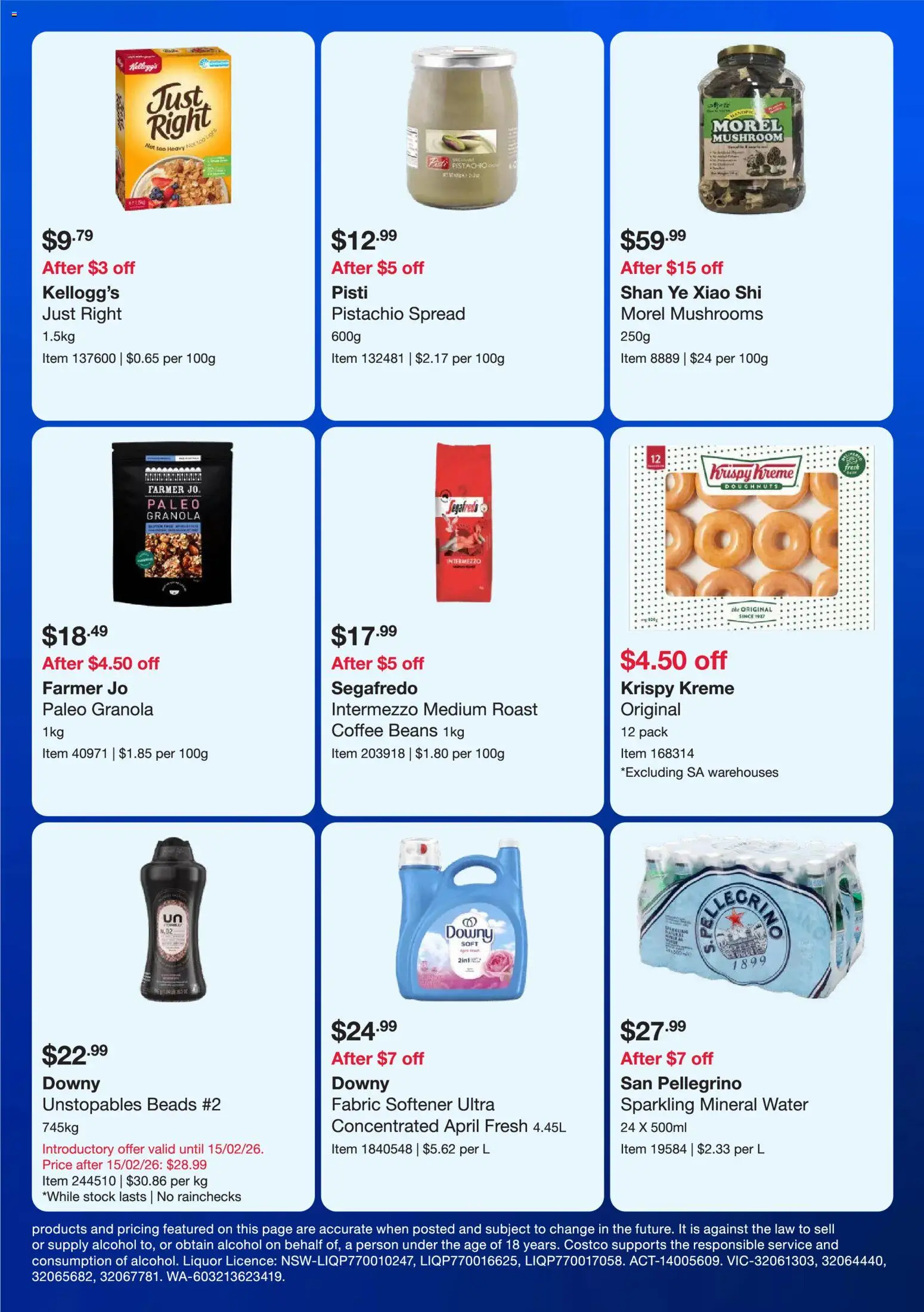 Costco catalogue - valid from 19.01.2026 | Page: 7 | Products: Granola, Mushrooms, Fabric softener, Water