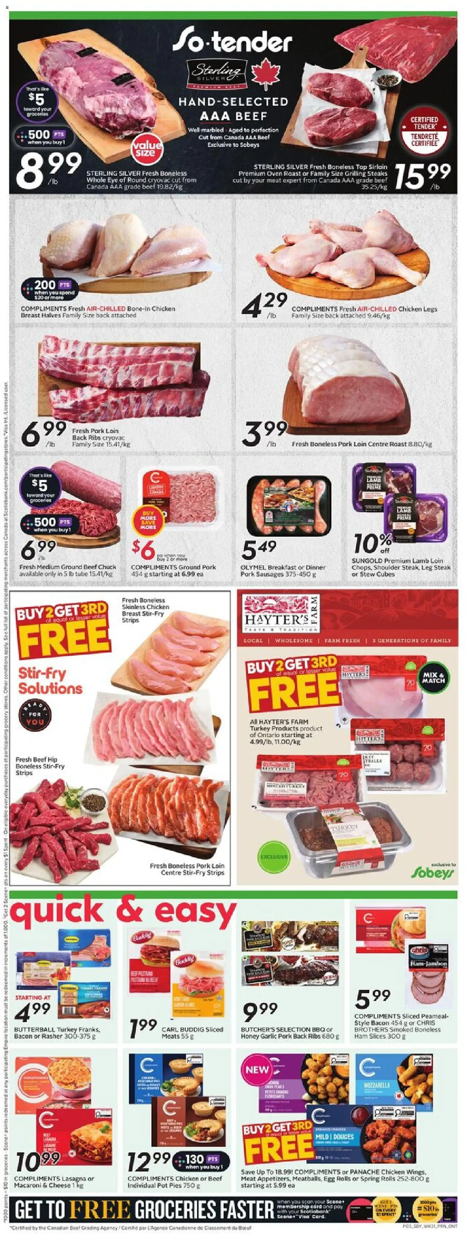 Sobeys flyer valid from 27.11.2025 | Page: 6 | Products: Turkey, Oven, Ham, Chicken