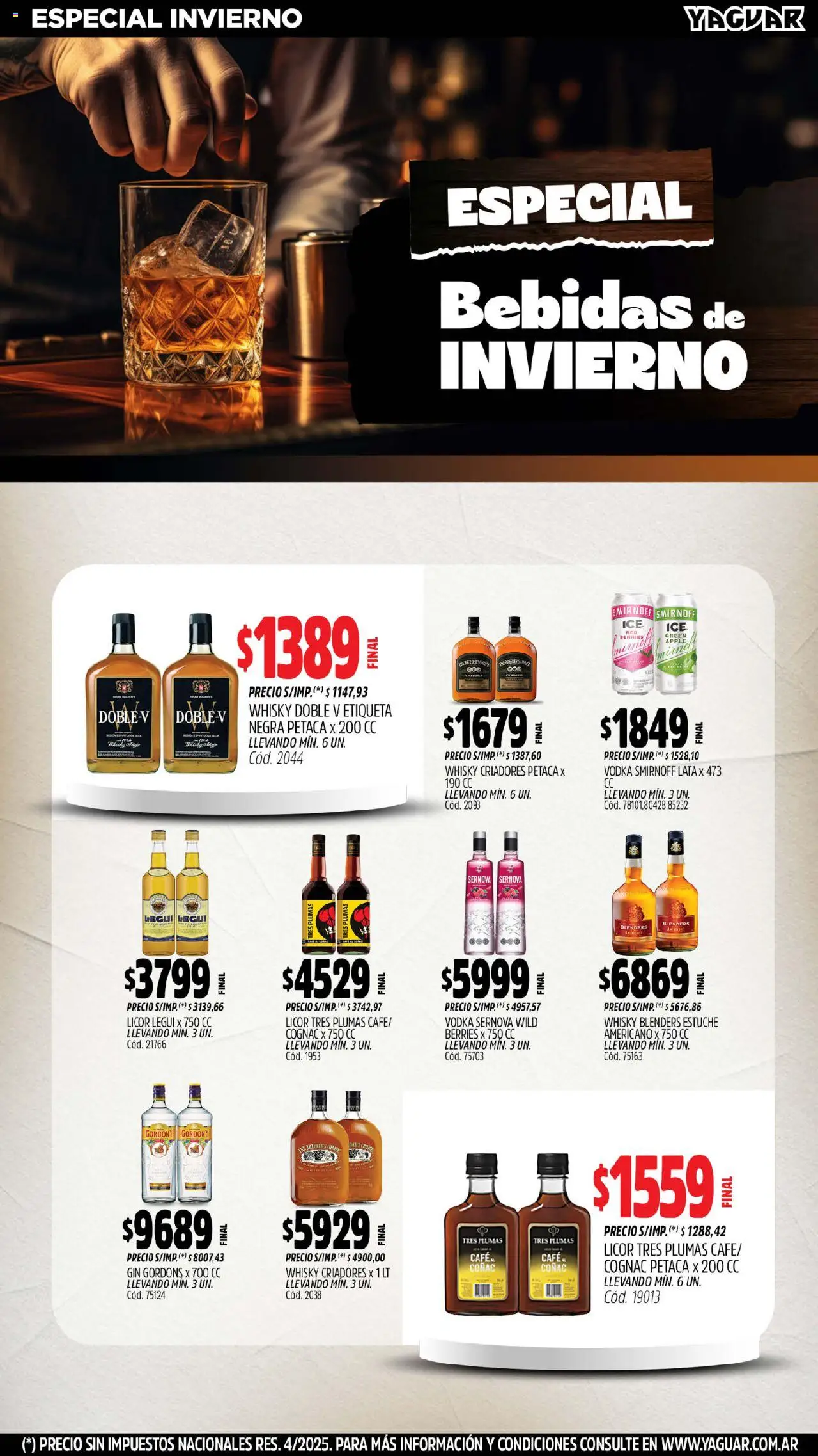 Yaguar - Mar del Plata │ válido desde el 18.08.2025 | Página: 10 | Productos: Vodka, Whisky, Estuche, Café