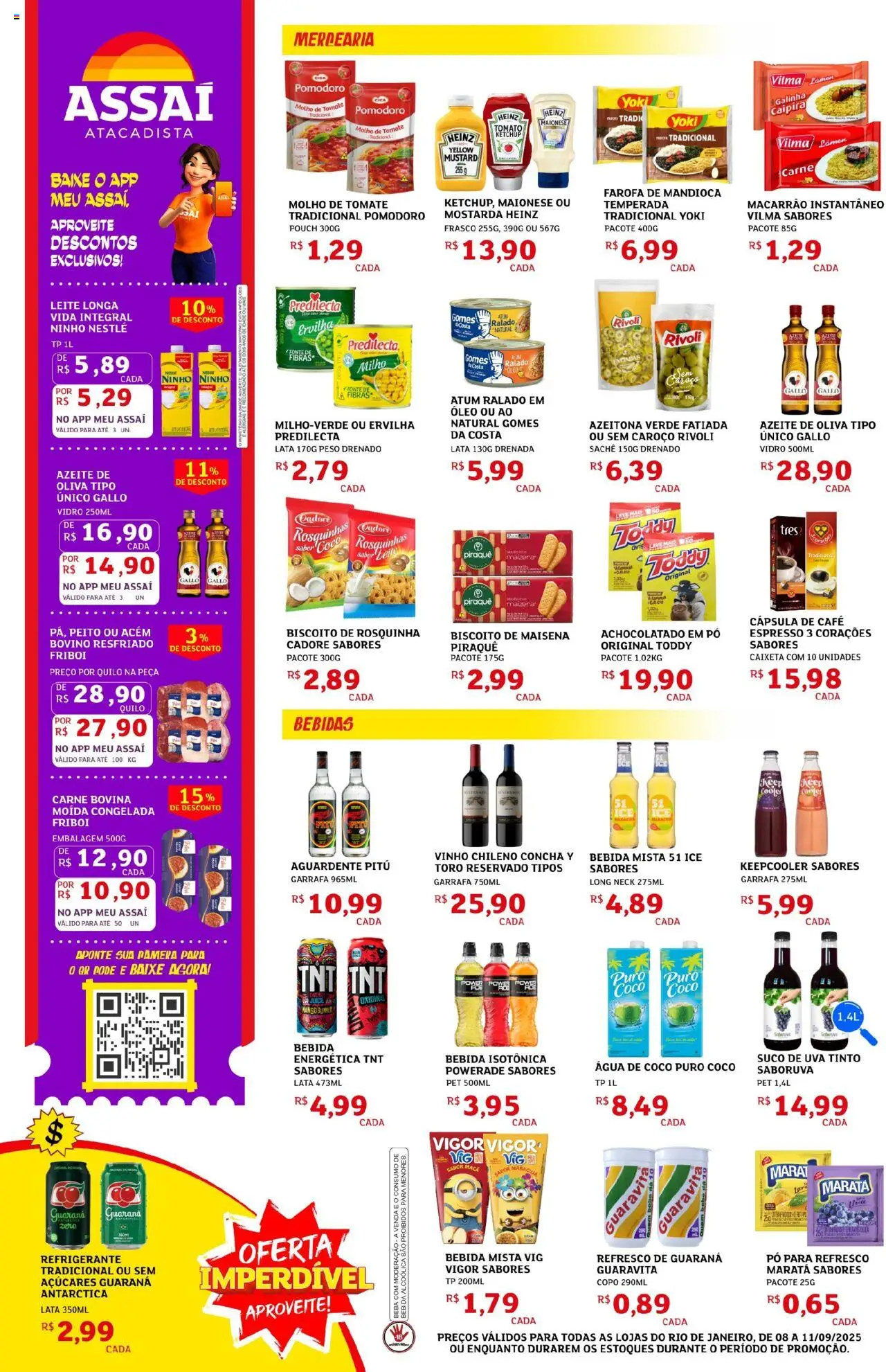 Assaí Atacadista Folheto - válido de 08.09.2025 | Página: 2 | Produtos: Ervilha, Mandioca, Leite, Rosquinha