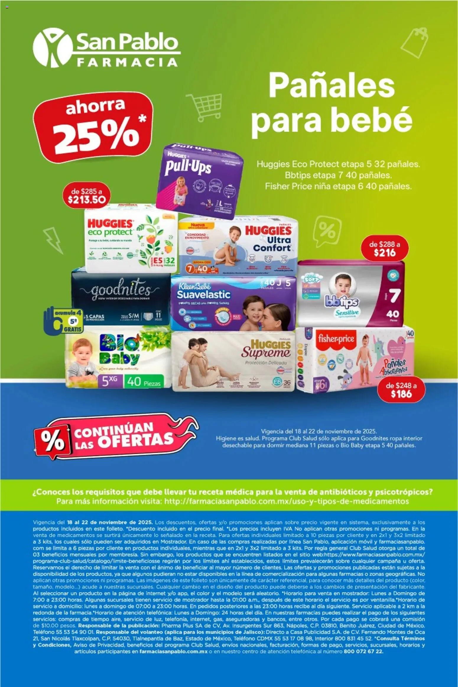 Nuevas ofertas de Farmacia San Pablo válidas en toda la República Mexicana desde el 18.11.2025. ¡Encuentra las mejores ofertas en Farmacia San Pablo catálogo! | Página: 17 | Productos: Movil, Pañales, Ropa interior, Teléfono