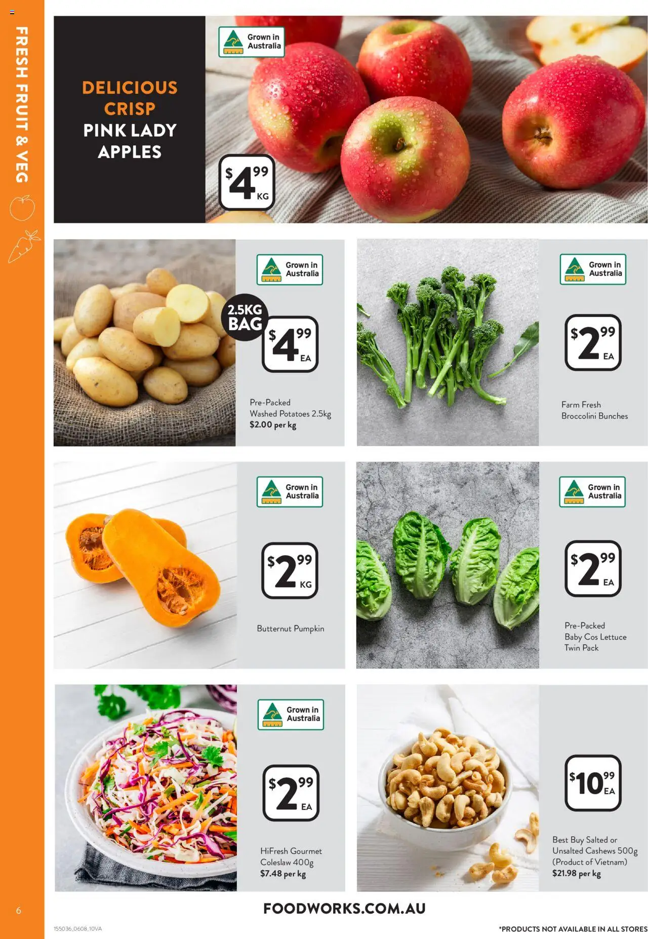 Foodworks catalogue - valid from 06.08.2025 | Page: 6 | Products: Lettuce, Apples, Potatoes, Pumpkin